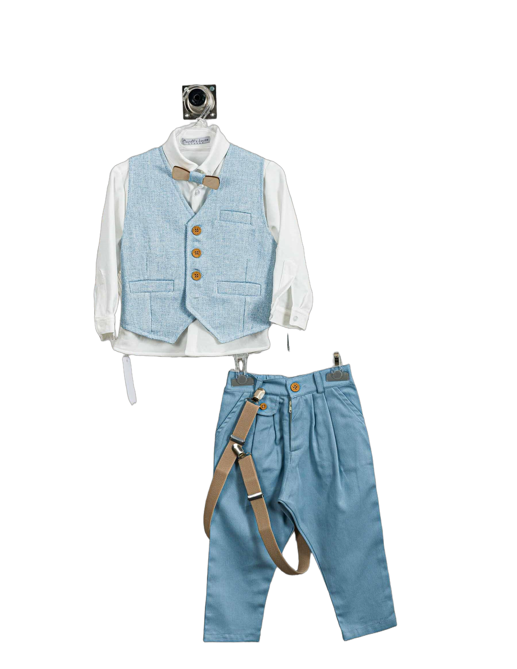 Βαπτιστικό Σετ Αγόρι με Γιλέκο & Παπιγιόν - Λευκό | 266770