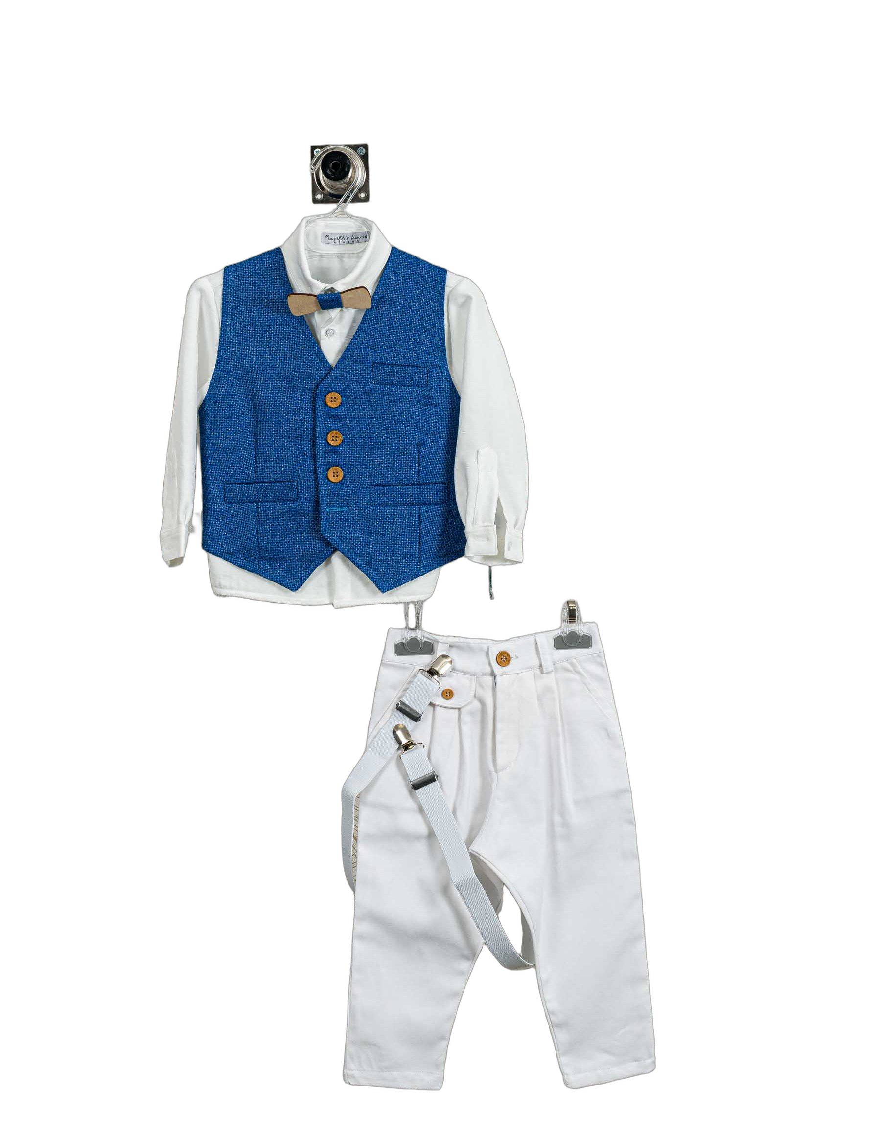 Βαπτιστικό Σετ Αγόρι με Γιλέκο & Παπιγιόν - Λευκό | 266970