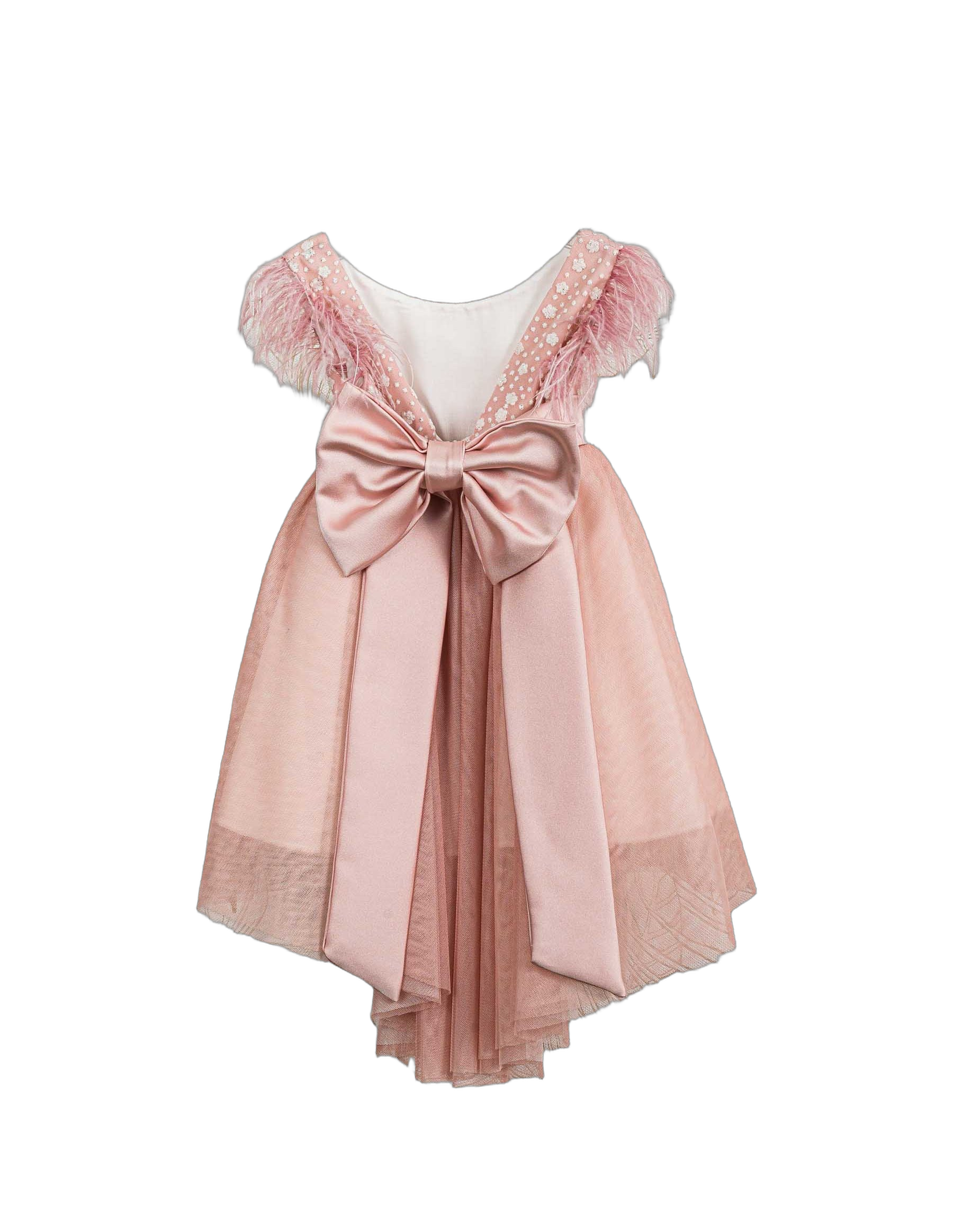 Βαπτιστικό Φόρεμα Πούπουλα High-Low - Ροζ | 2610250 - 2