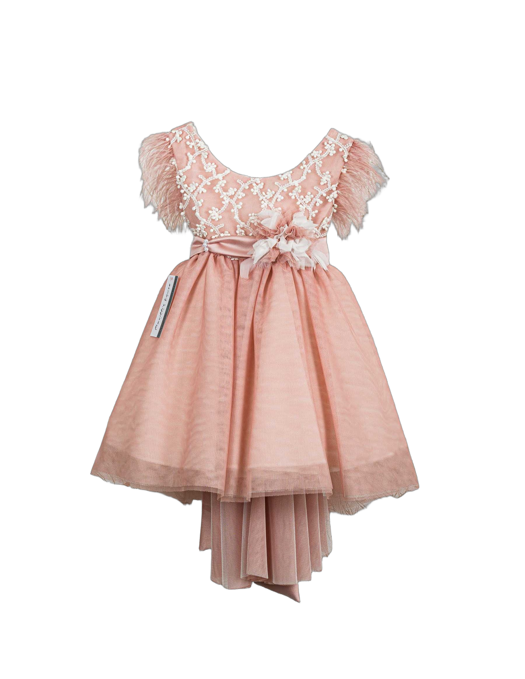 Βαπτιστικό Φόρεμα Πούπουλα High-Low - Ροζ | 2610550