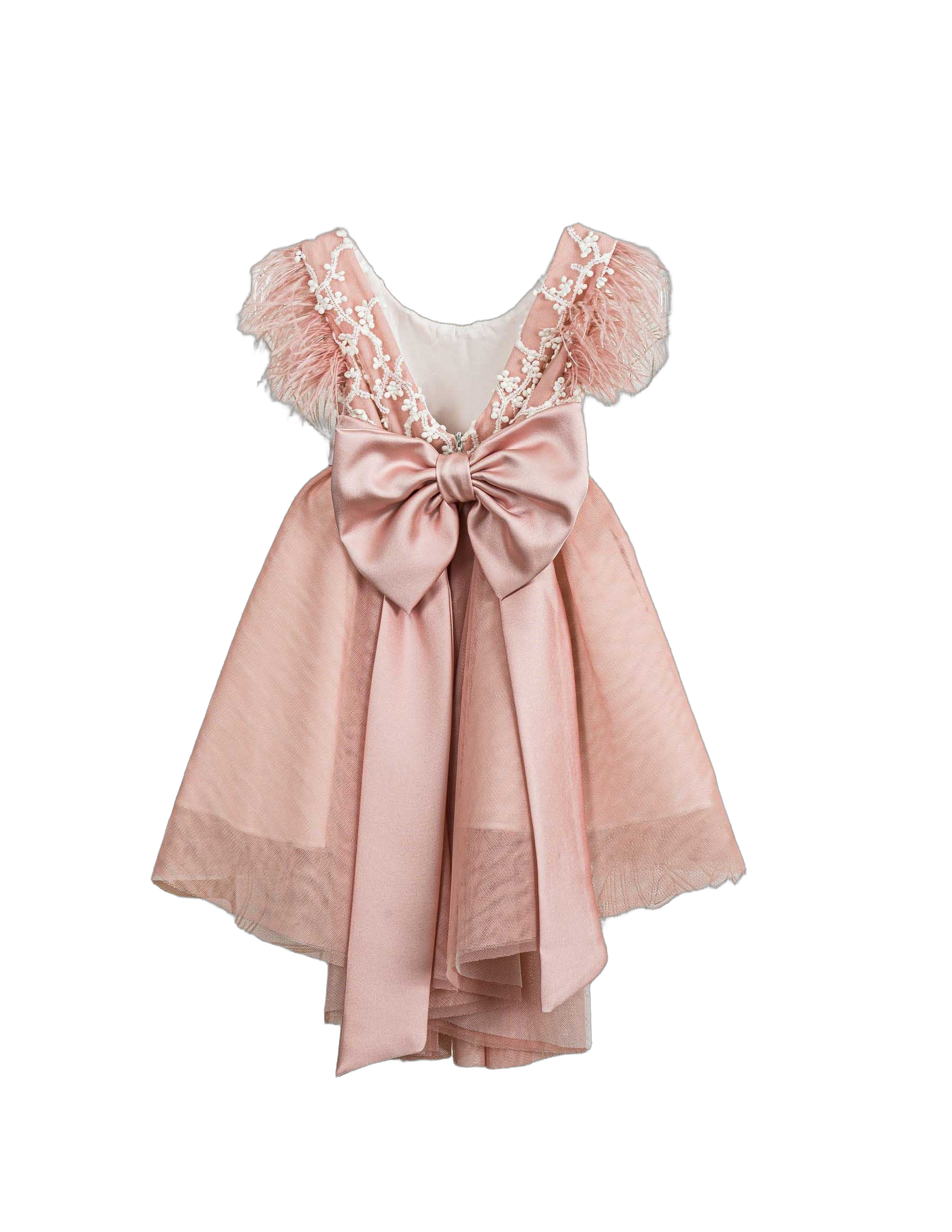 Βαπτιστικό Φόρεμα Πούπουλα High-Low - Ροζ | 2610550 - 2
