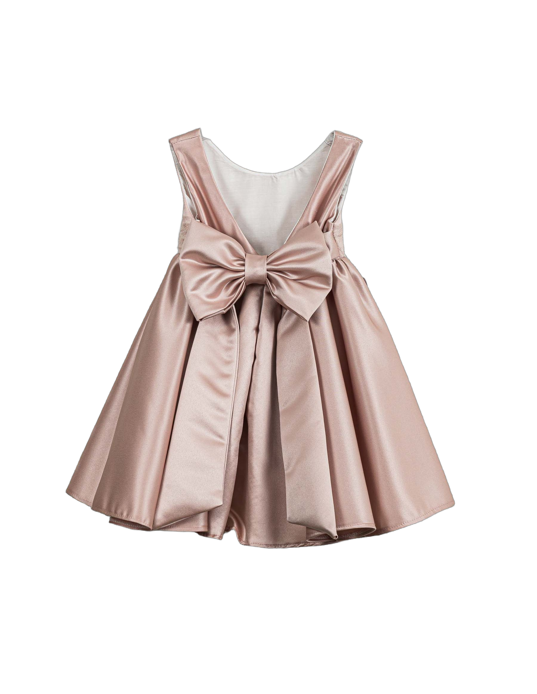 Βαπτιστικό Φόρεμα V-Neck Τούλι - Ροζ - 2