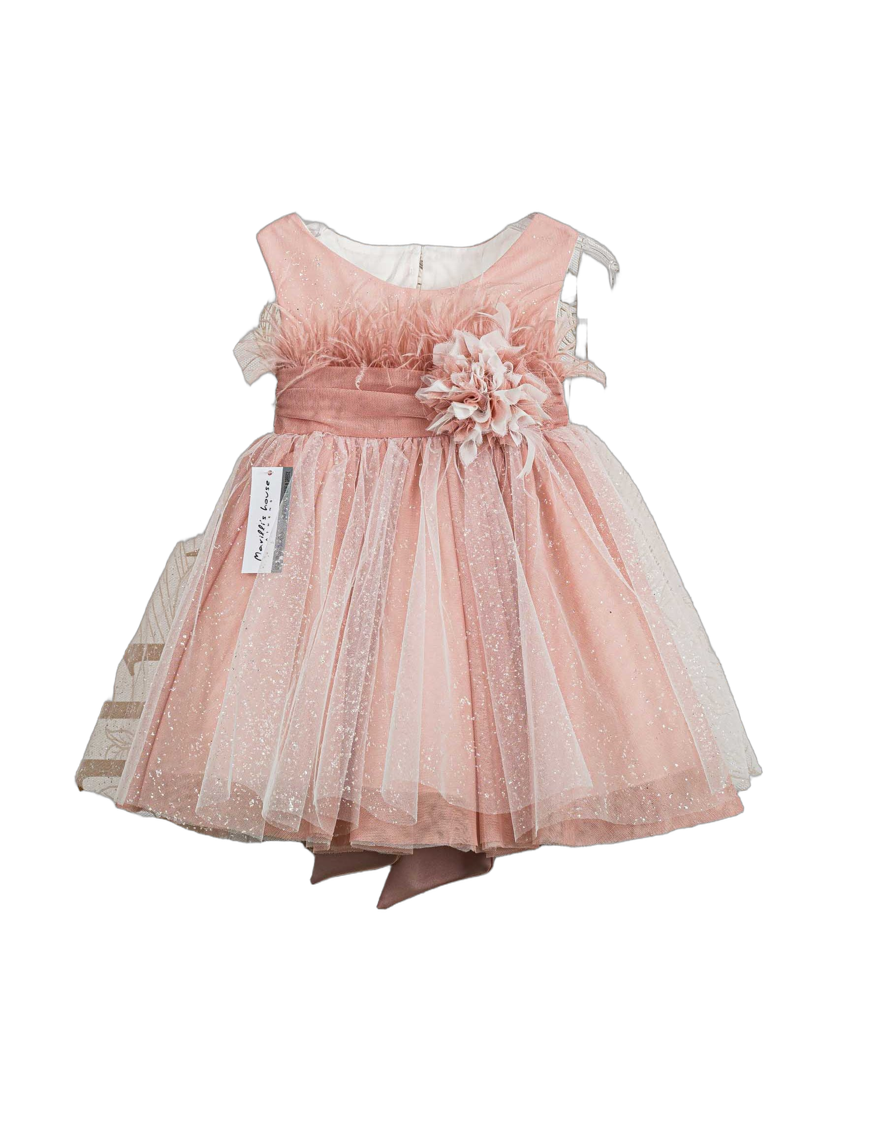 Βαπτιστικό Φόρεμα Πούπουλα Glitter - Ροζ | 2612060