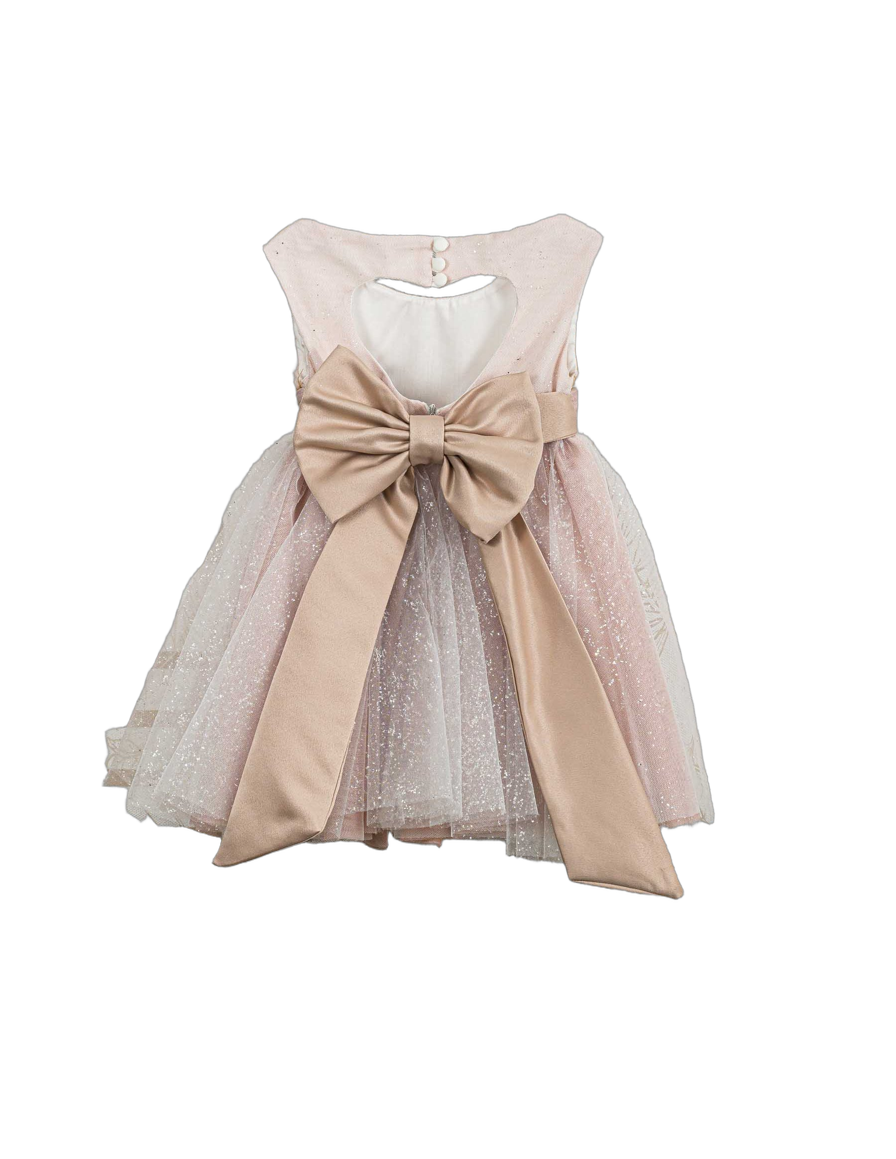 Βαπτιστικό Φόρεμα Πούπουλα Glitter - Ροζ Εντυπωσιακό - 2
