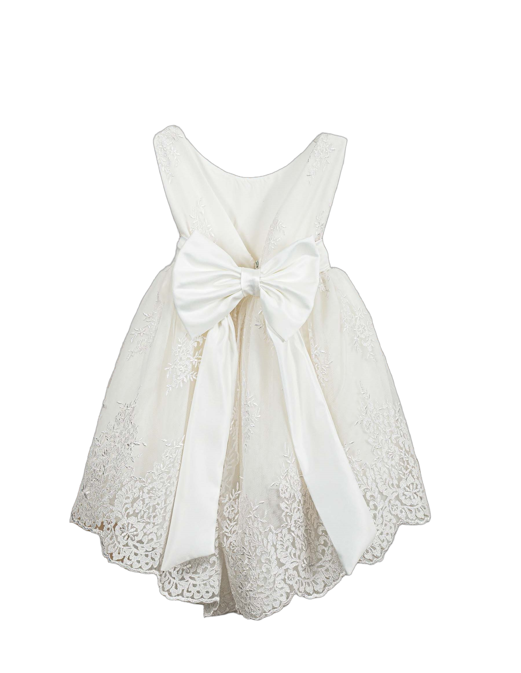 Βαπτιστικό Φόρεμα Ασύμμετρο Scalloped - Εκρού - 2