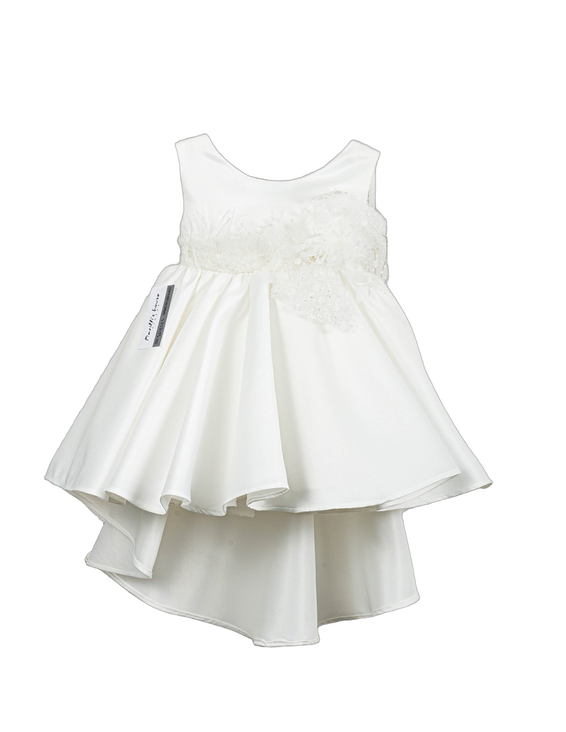 Βαπτιστικό Φόρεμα Δαντέλα Σατέν - Λευκό