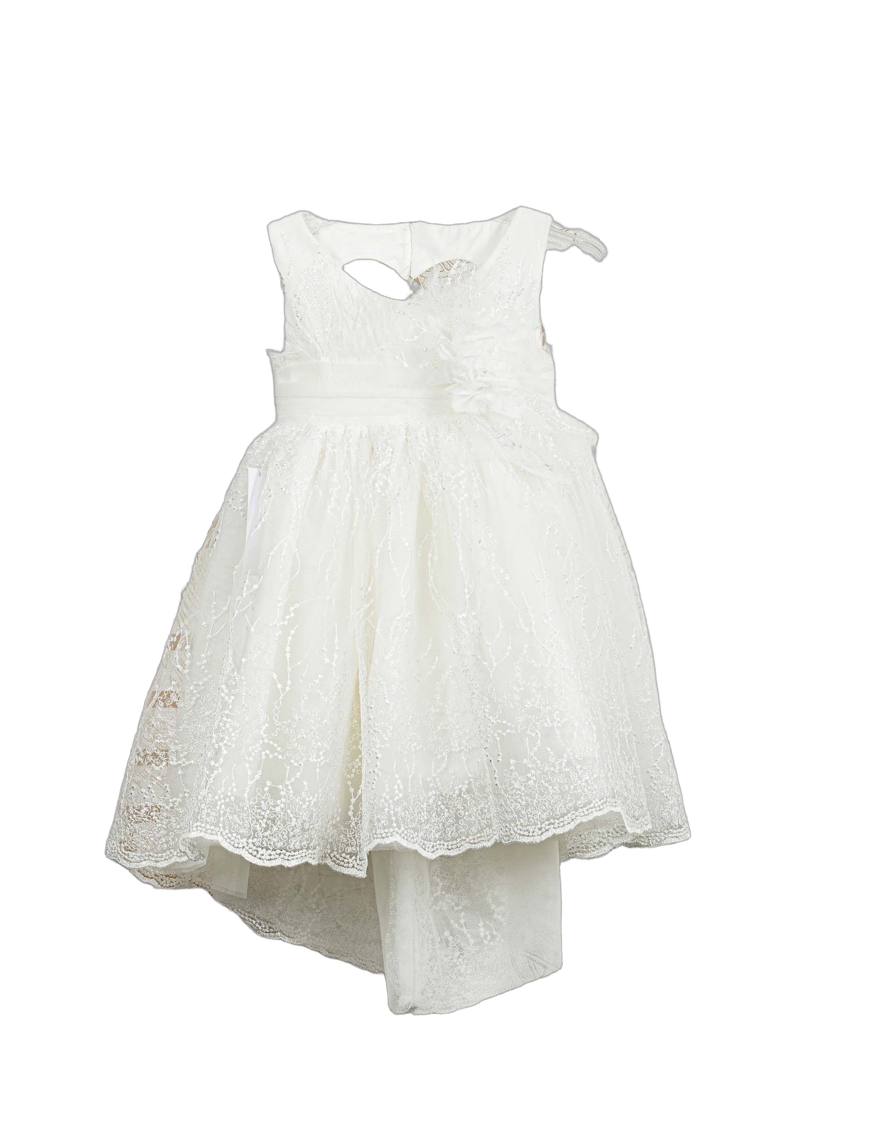 Βαπτιστικό Φόρεμα High-Low Scalloped - Λευκό