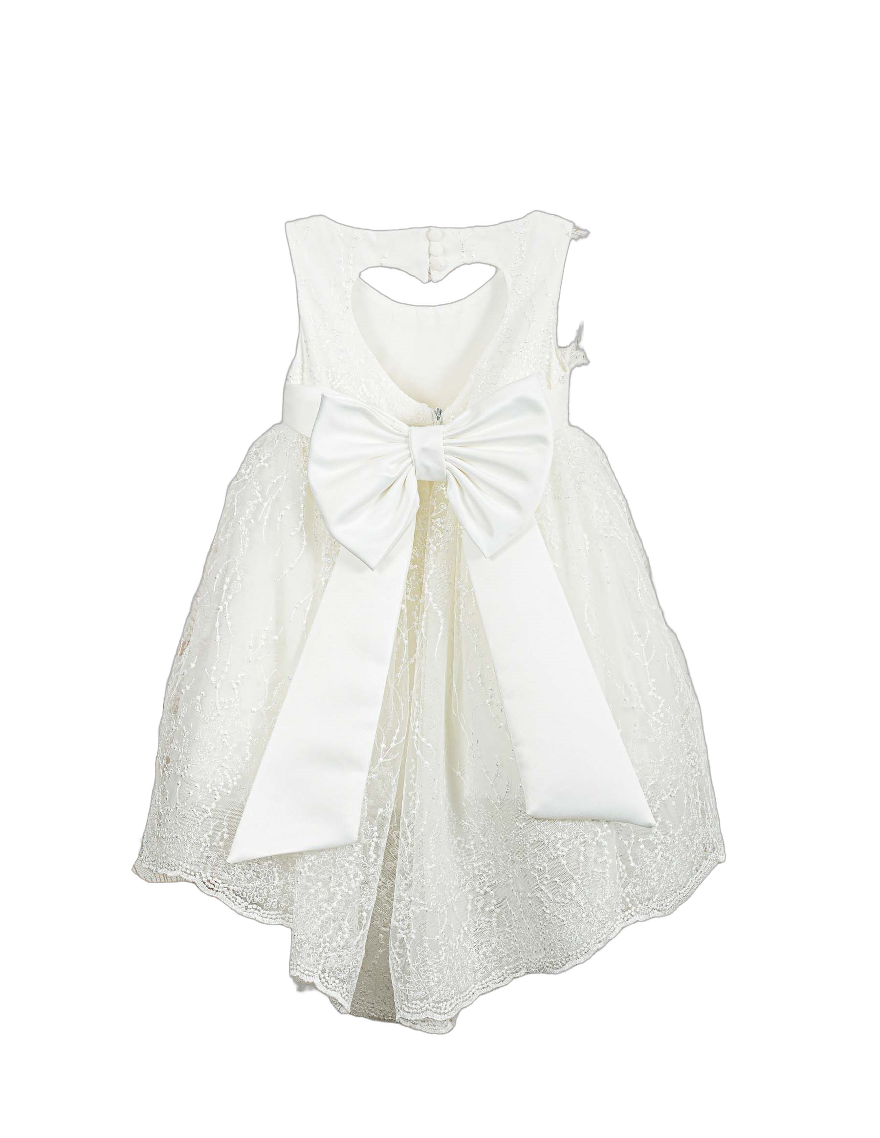 Βαπτιστικό Φόρεμα High-Low Scalloped - Λευκό - 2