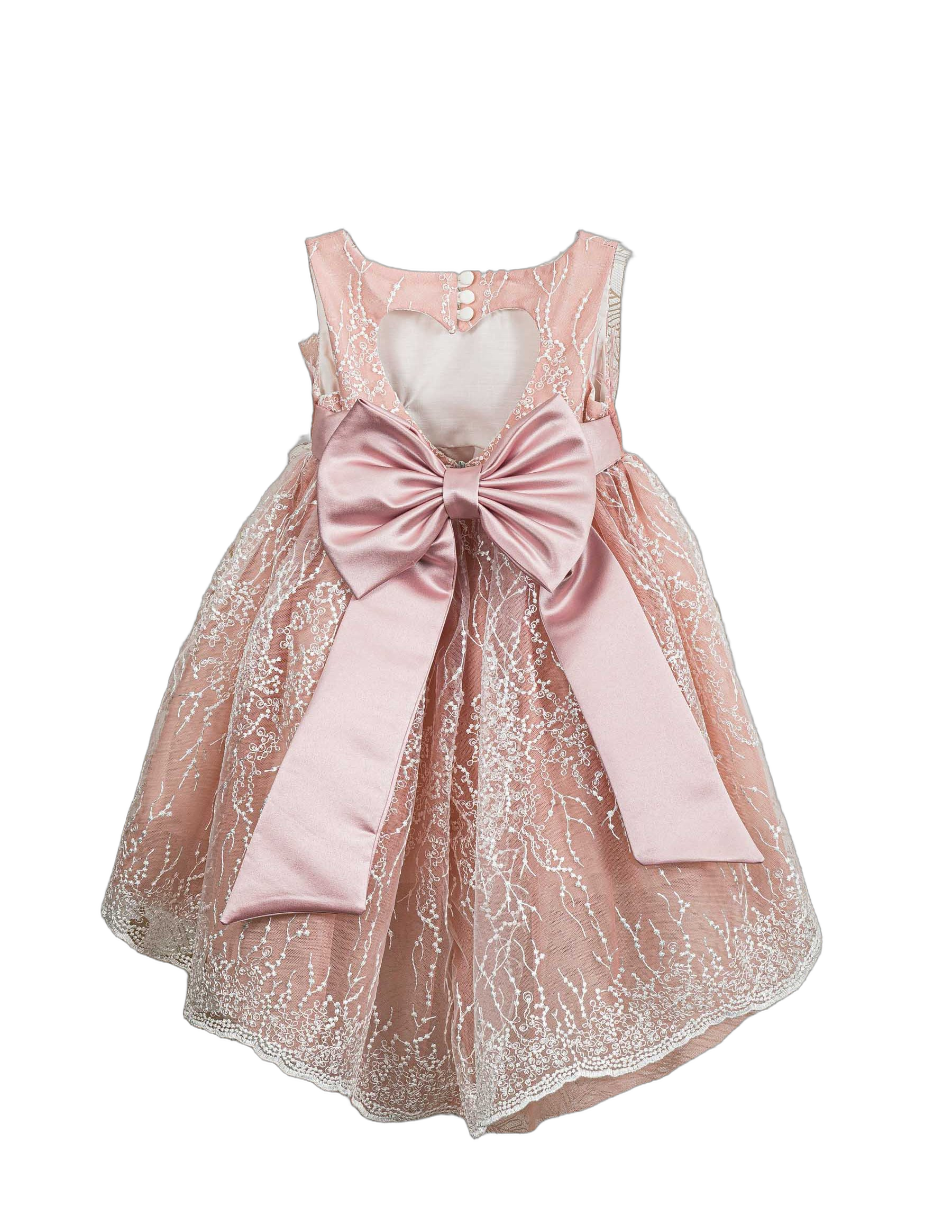 Βαπτιστικό Φόρεμα Πούπουλα Glitter - Ροζ Λαμπερό - 2