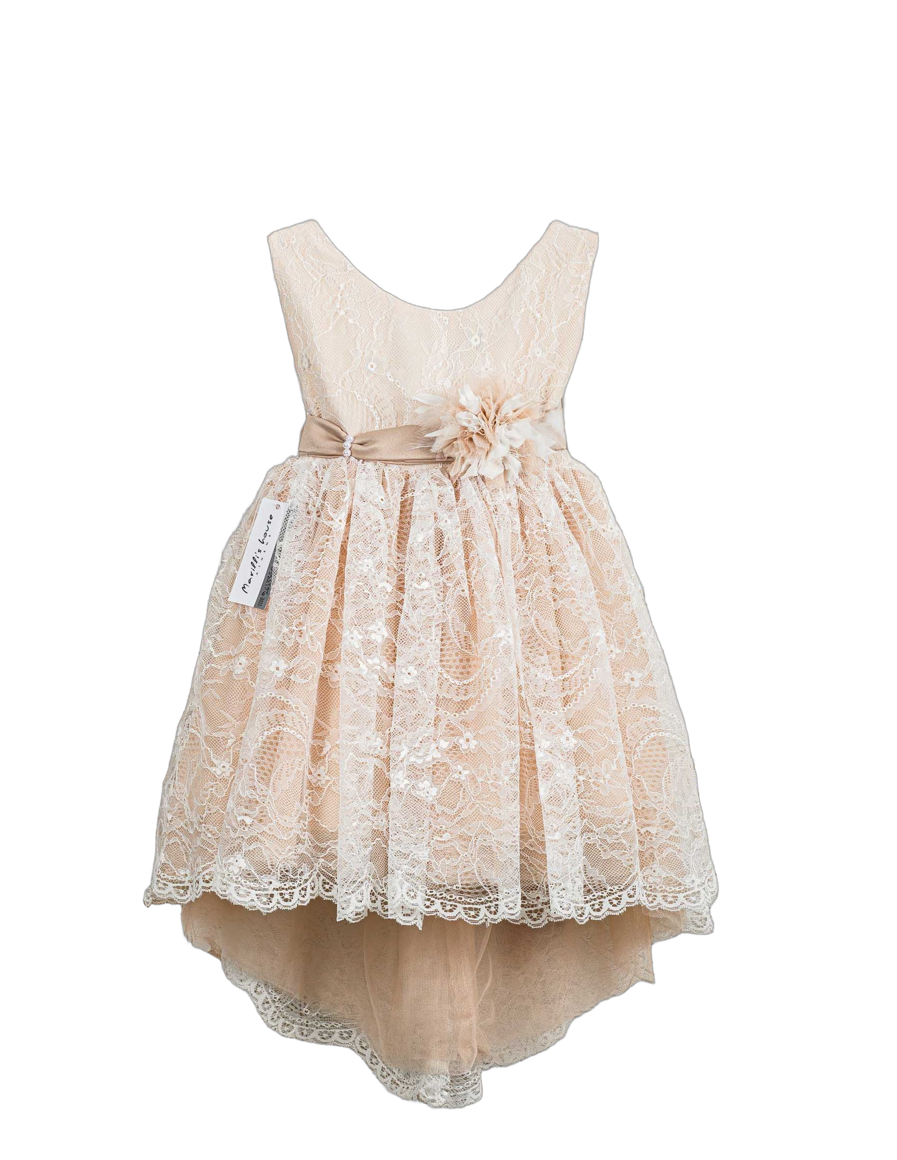 Βαπτιστικό Φόρεμα High-Low Ασύμμετρο - Λευκό