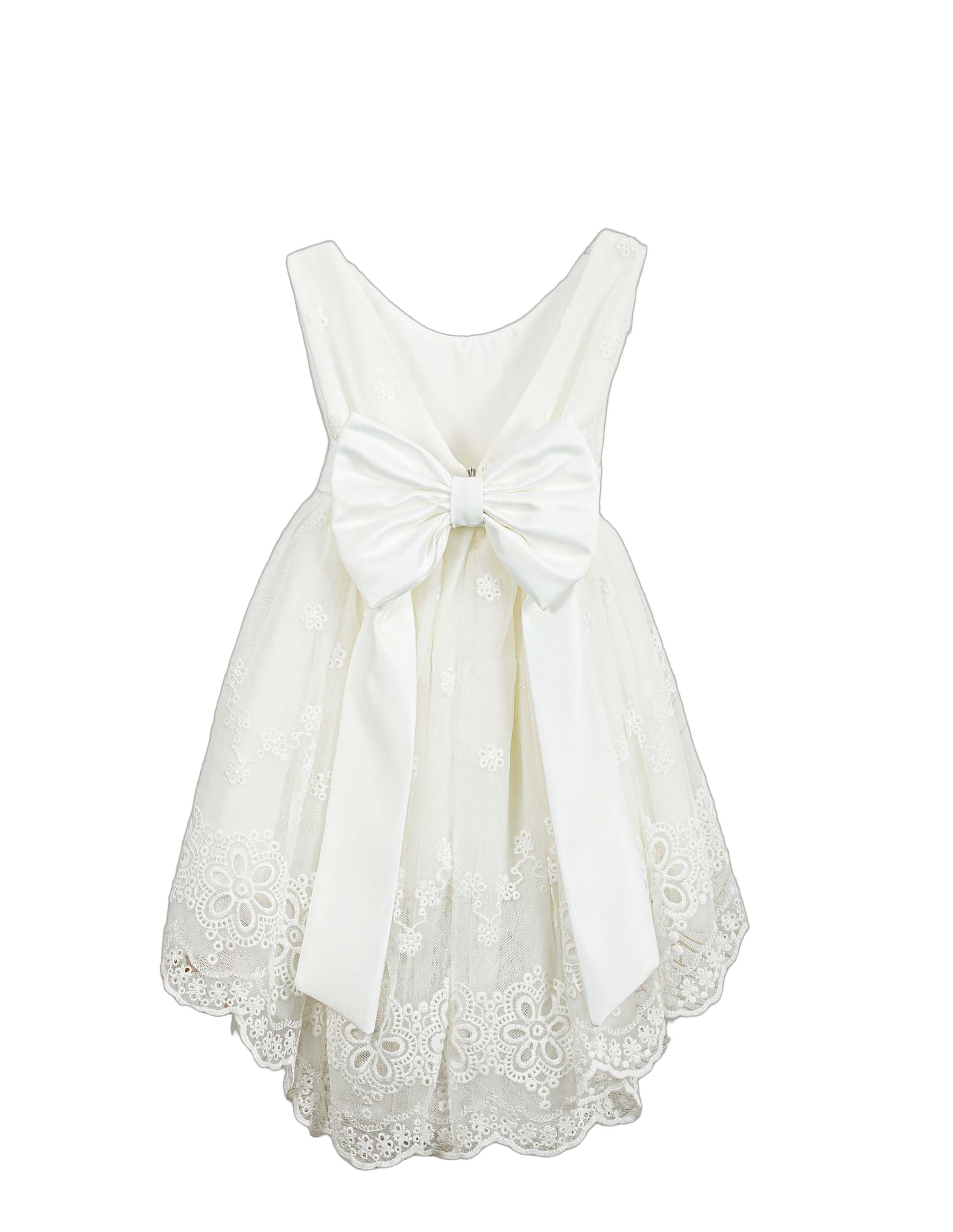 Βαπτιστικό Φόρεμα Ασύμμετρο Scalloped - Λευκό - 2