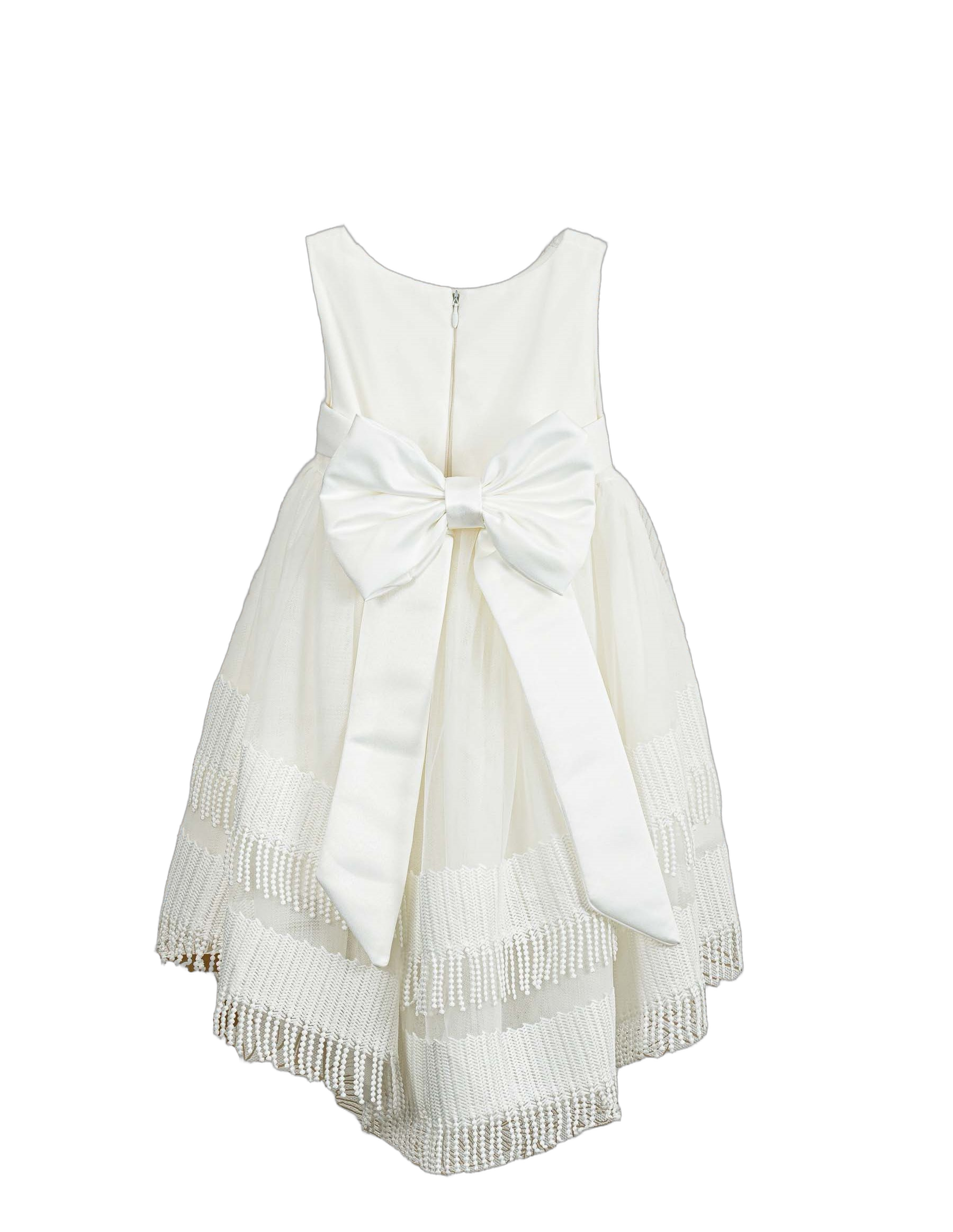 Βαπτιστικό Φόρεμα Κρόσσια High-Low - Λευκό - 2