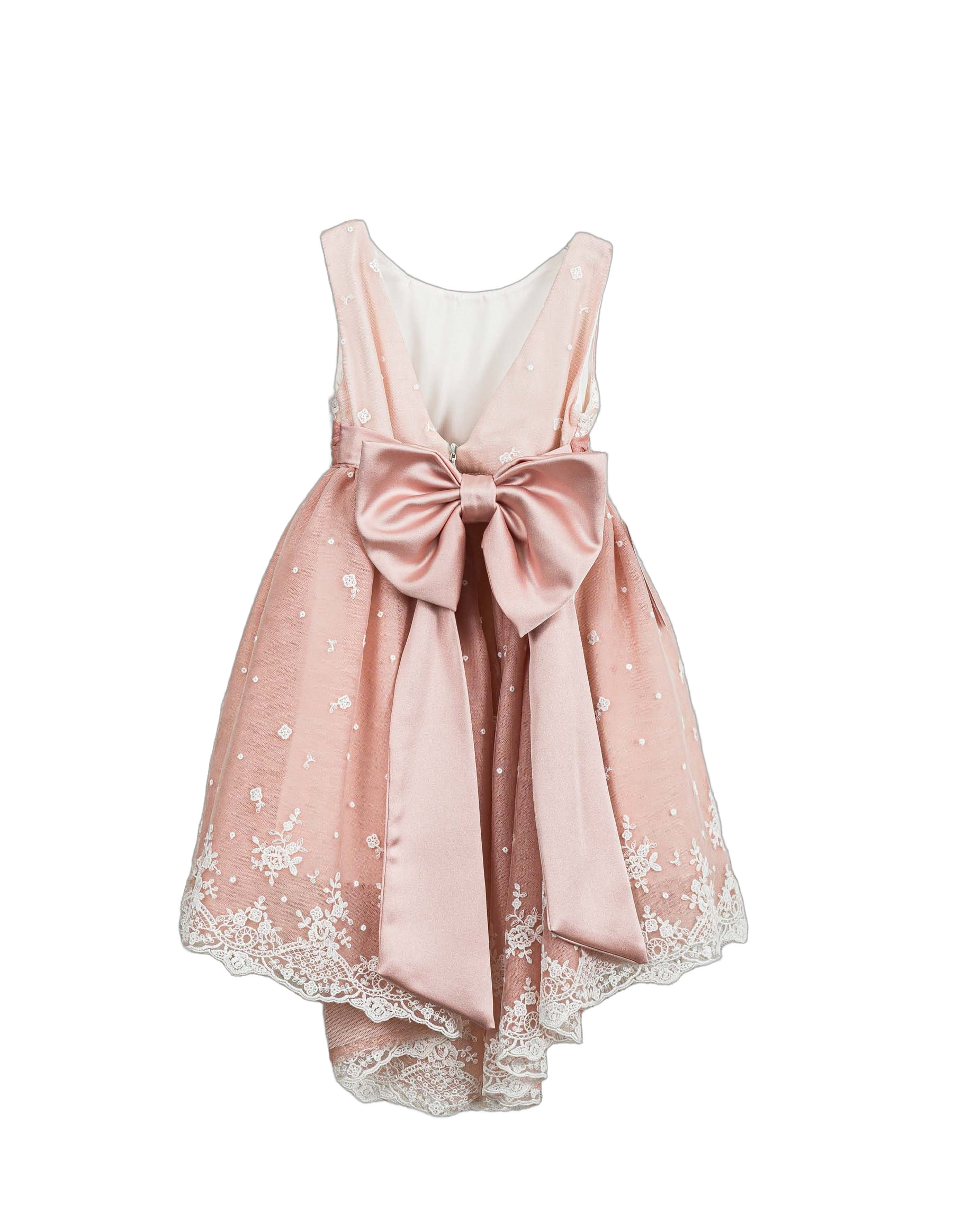 Βαπτιστικό Φόρεμα Πούπουλα High-Low - Λευκό - 2