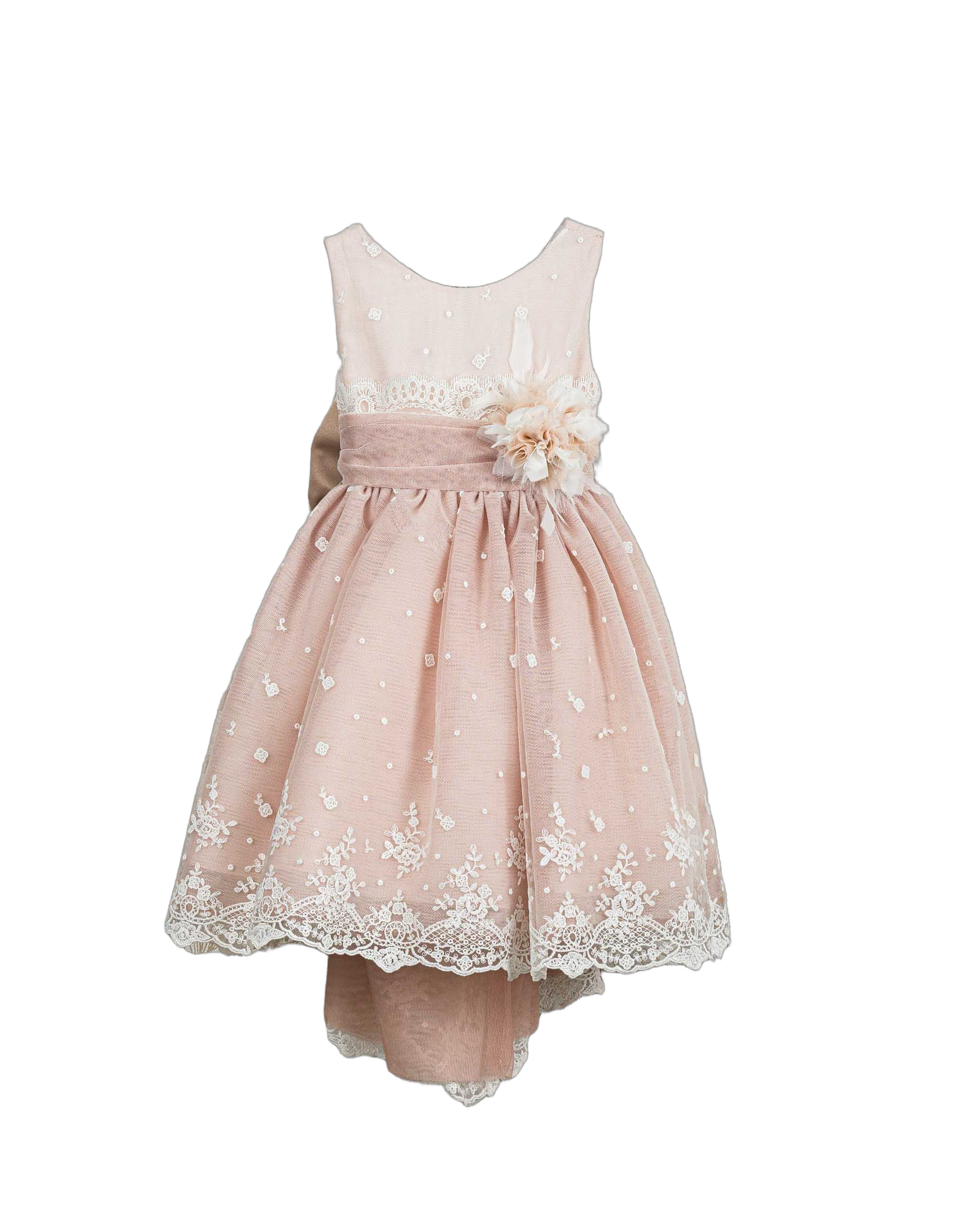 Βαπτιστικό Φόρεμα Πούπουλα Κεντημένη Δαντέλα - Λευκό