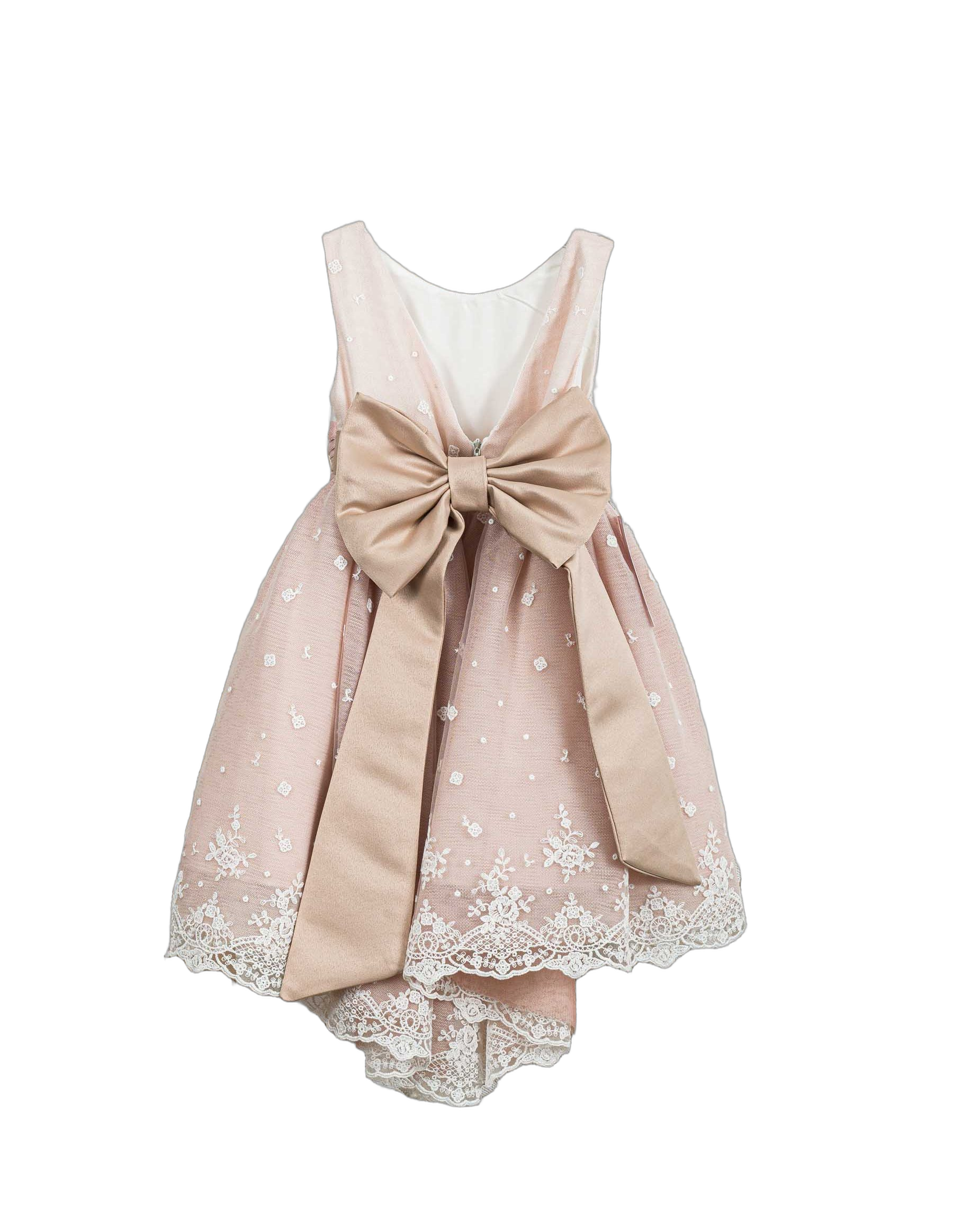 Βαπτιστικό Φόρεμα Πούπουλα Κεντημένη Δαντέλα - Λευκό - 2