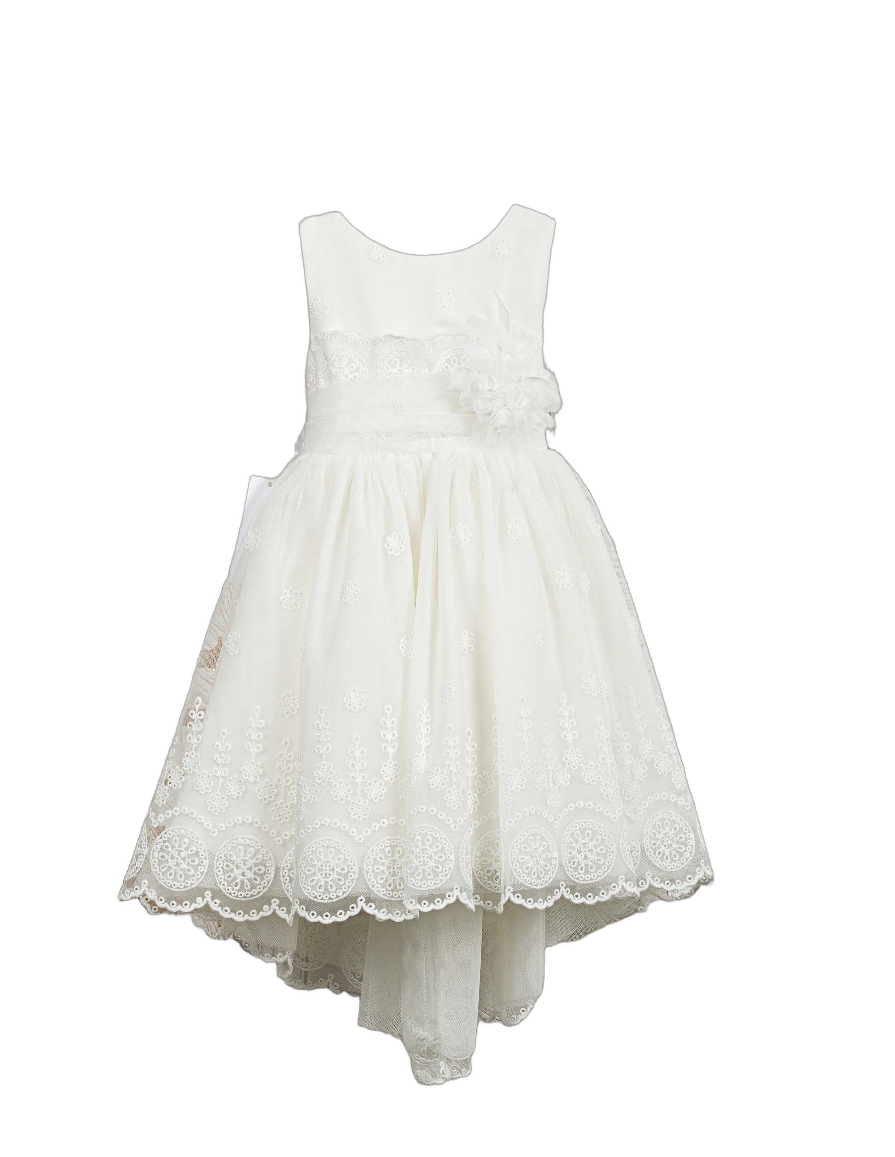 Βαπτιστικό Φόρεμα High-Low Scalloped - Εκρού