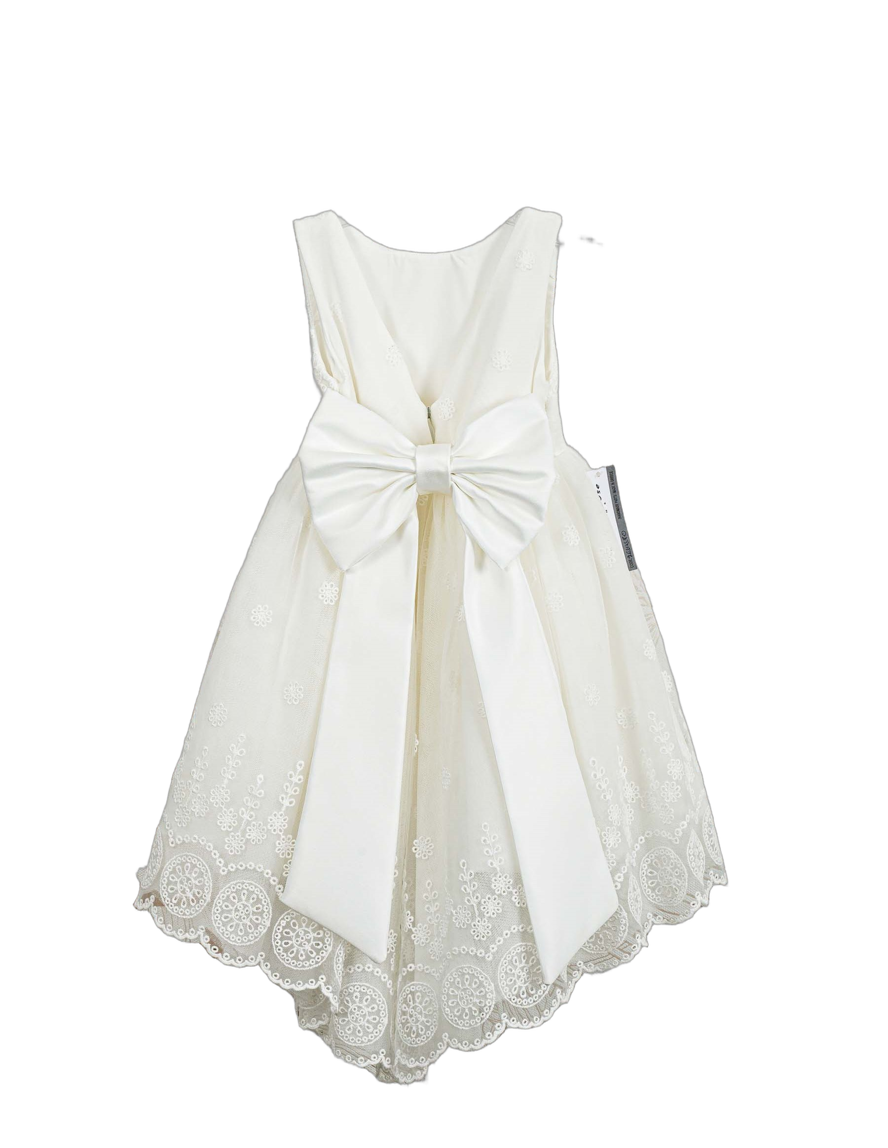 Βαπτιστικό Φόρεμα High-Low Scalloped - Εκρού - 2