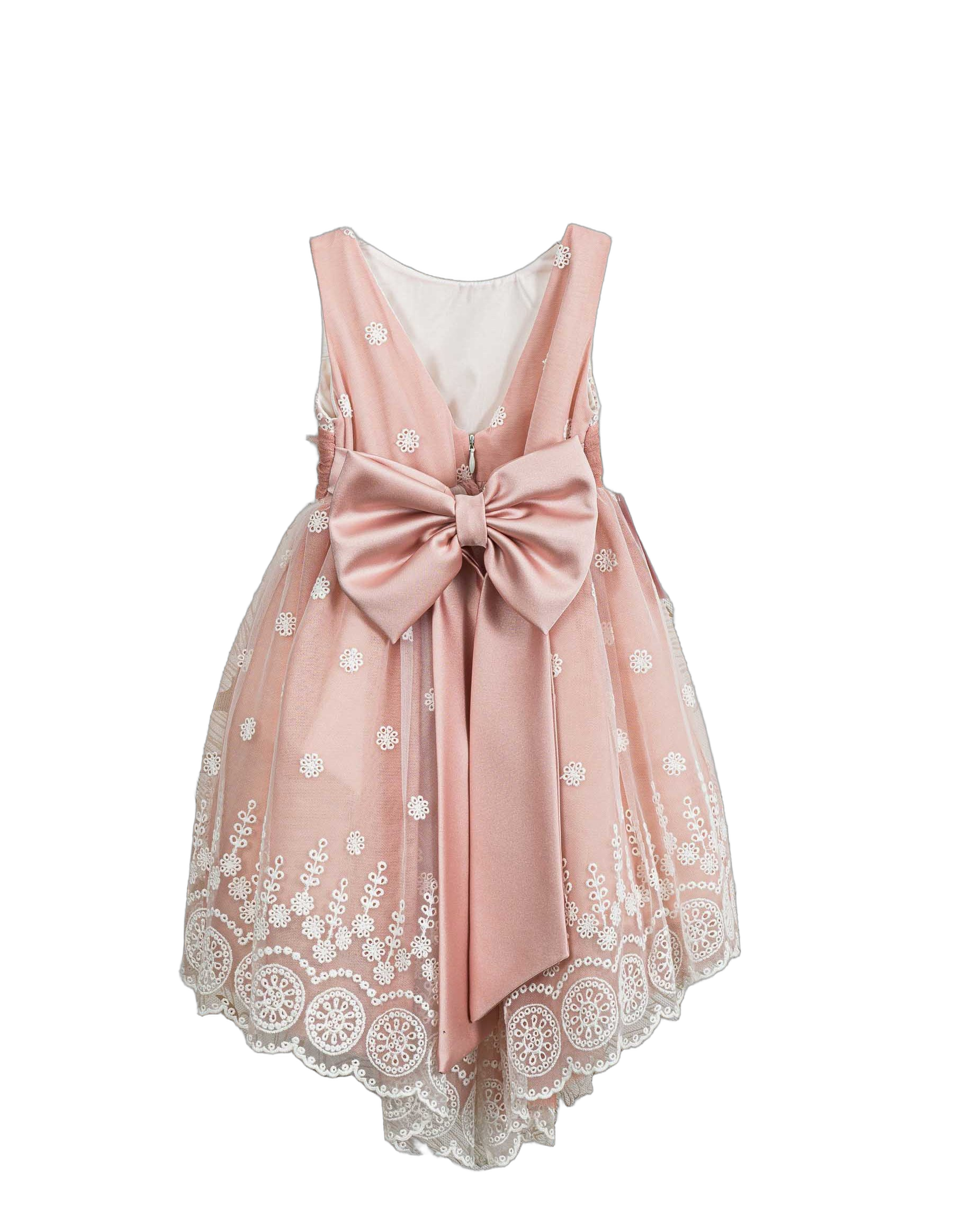 Βαπτιστικό Φόρεμα Broderie Anglaise Ασύμμετρο - Λευκό - 2