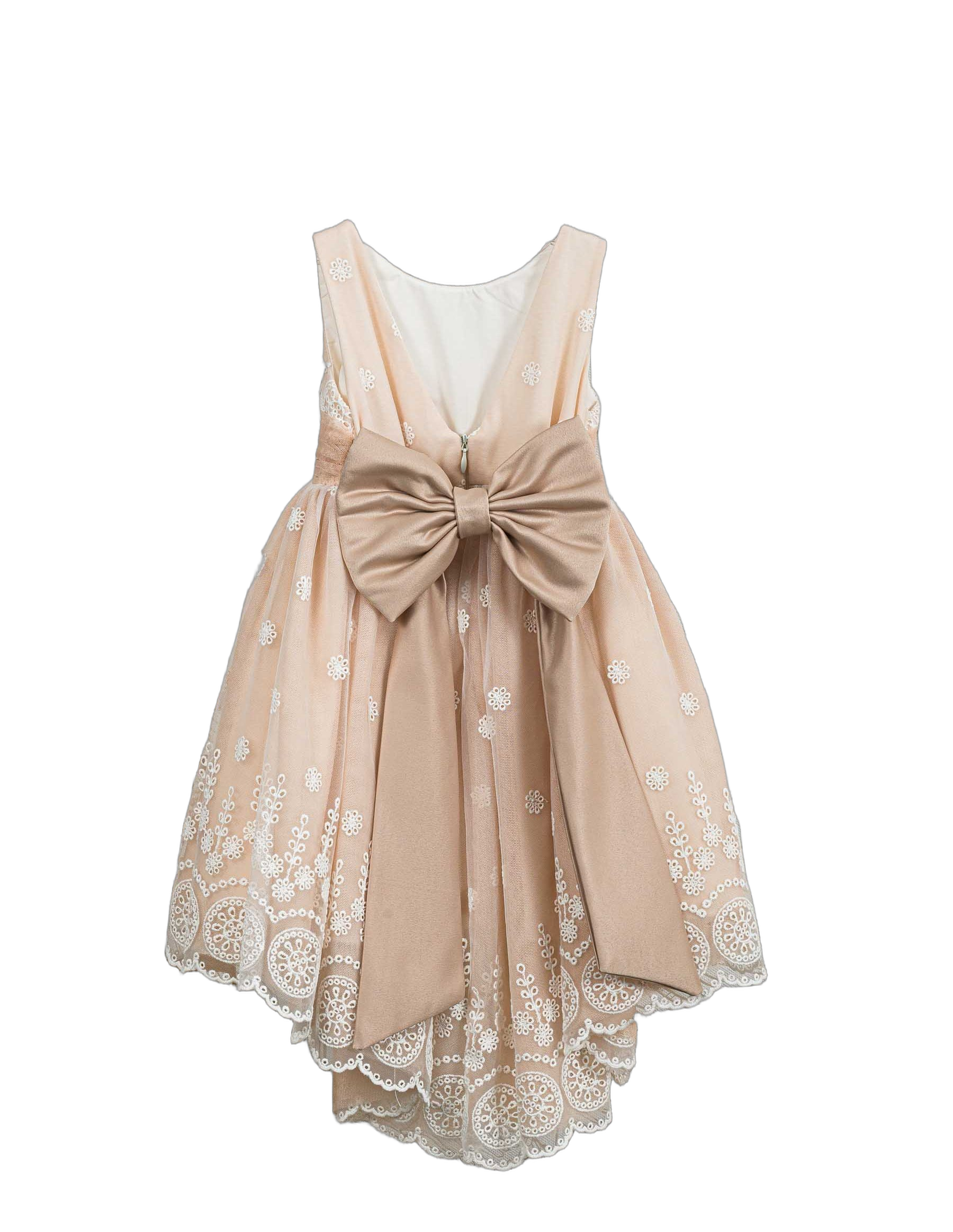 Βαπτιστικό Φόρεμα Ασύμμετρο Σατέν - Λευκό - 2