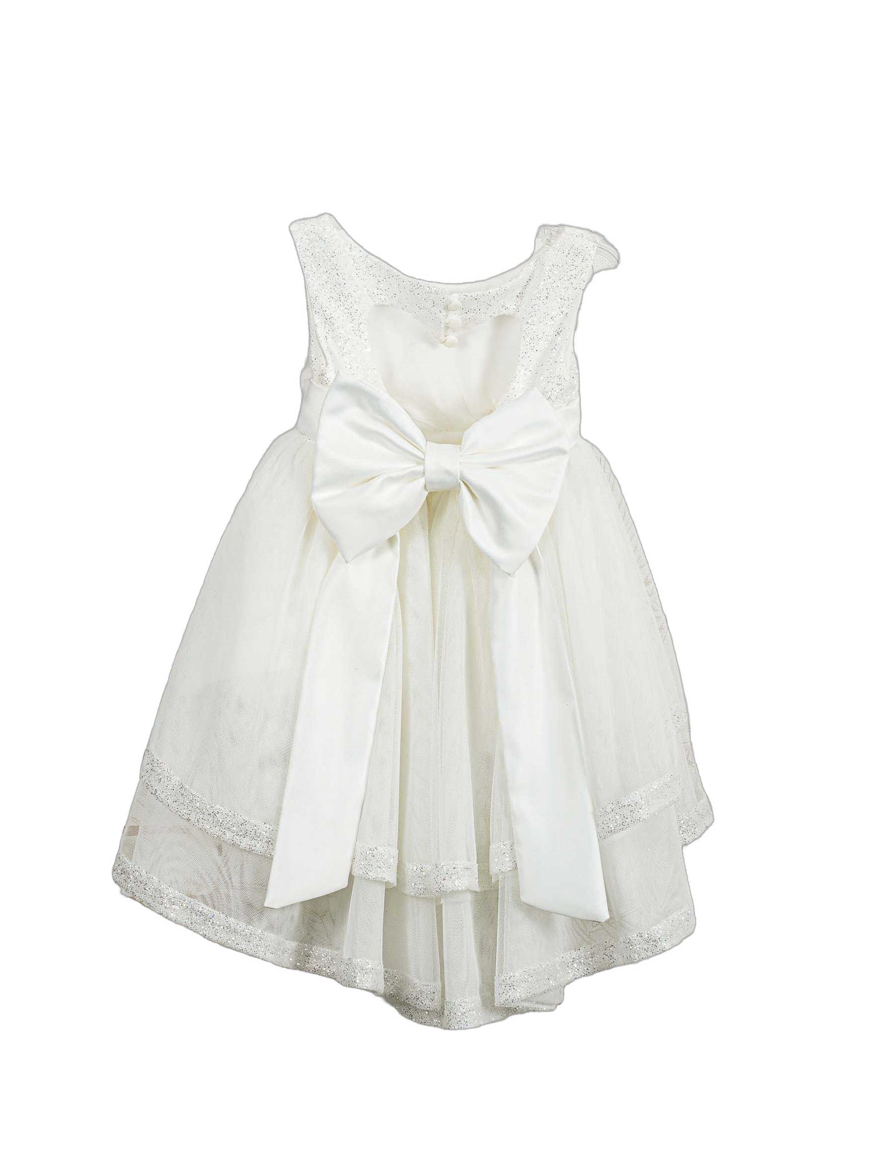 Βαπτιστικό Φόρεμα Παγιέτες Βολάν - Λευκό - 2