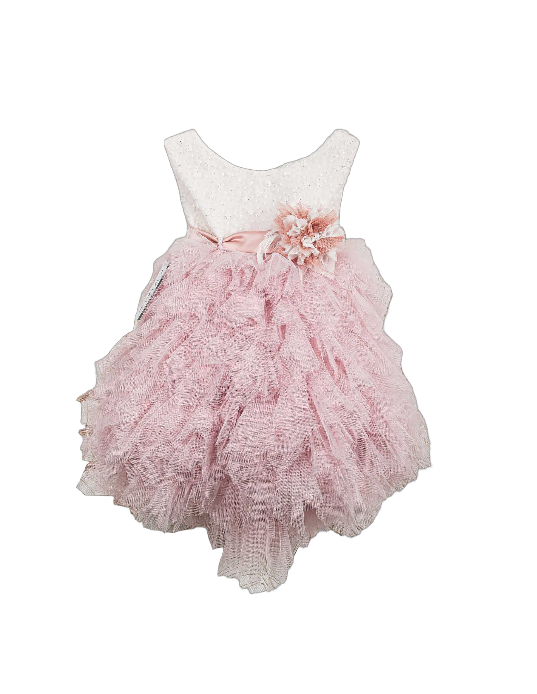 Βαπτιστικό Φόρεμα Τούλι - Ροζ