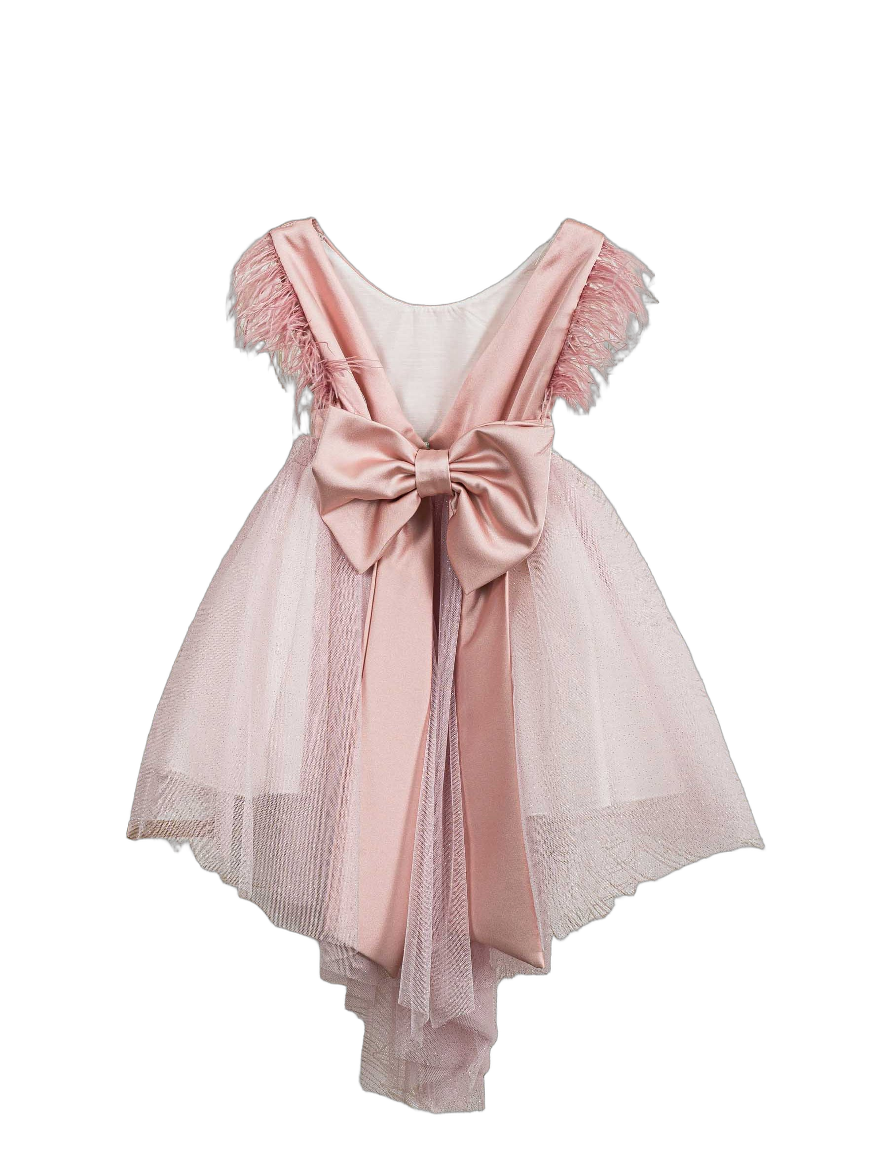 Βαπτιστικό Φόρεμα Πούπουλα Τούλι - Ροζ - 2