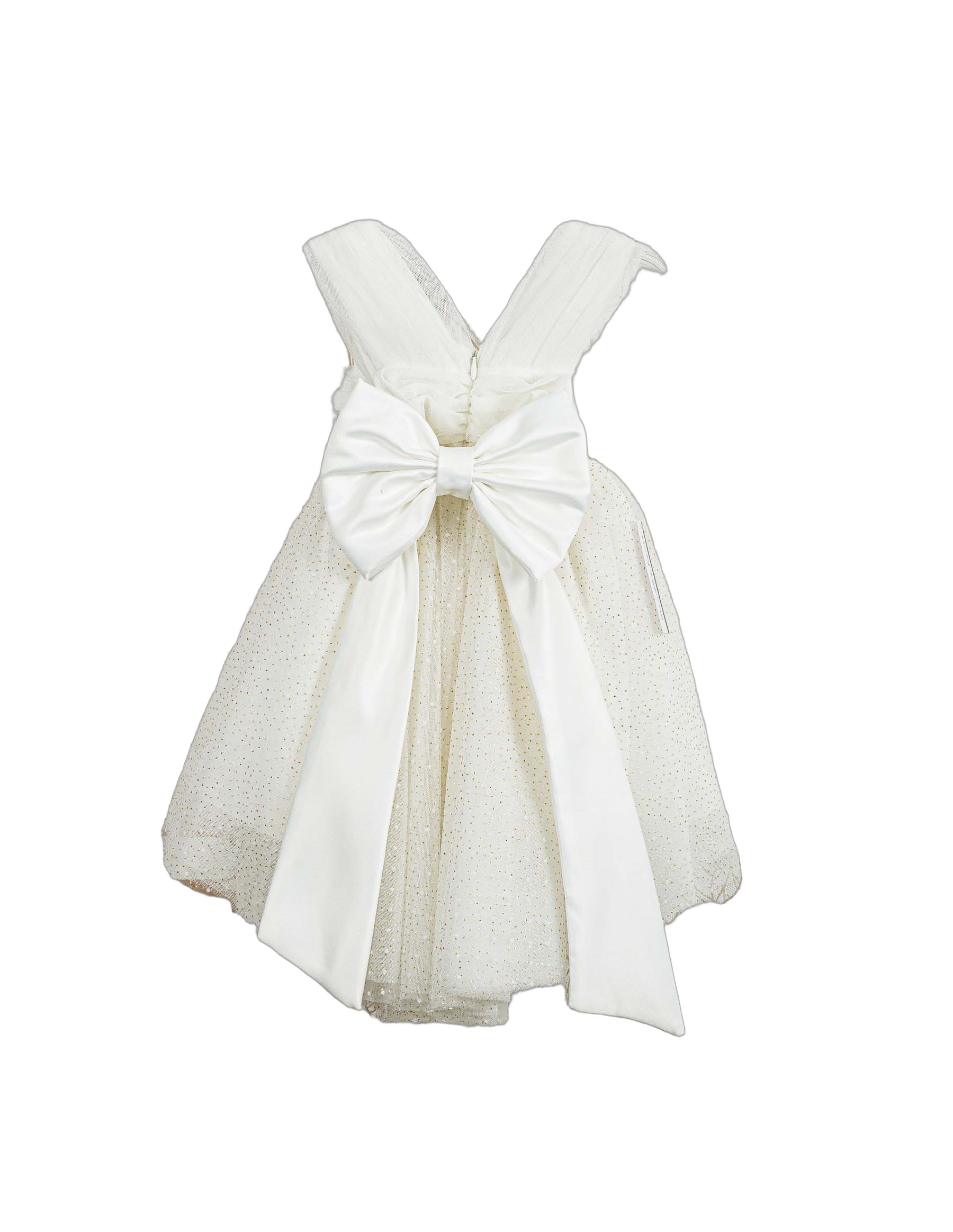 Βαπτιστικό Φόρεμα Glitter Πουά - Λευκό Μοντέρνο - 2