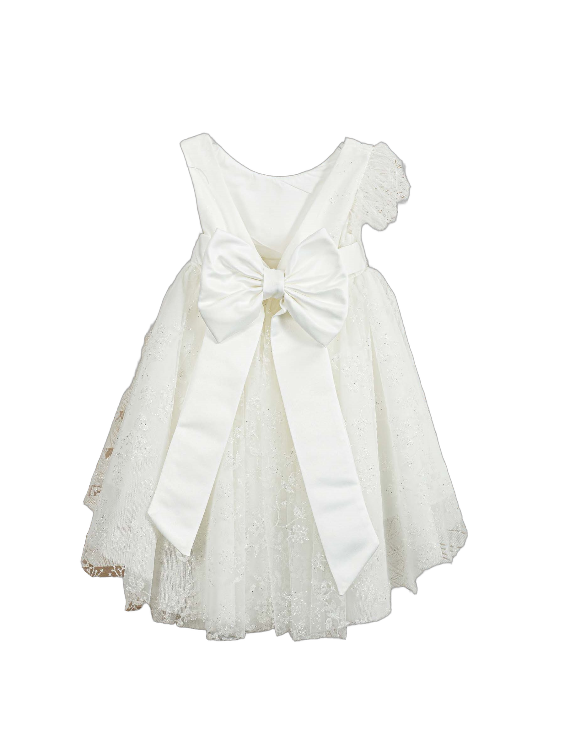 Βαπτιστικό Φόρεμα High-Low Ασύμμετρο - Λευκό Κλασικό - 2
