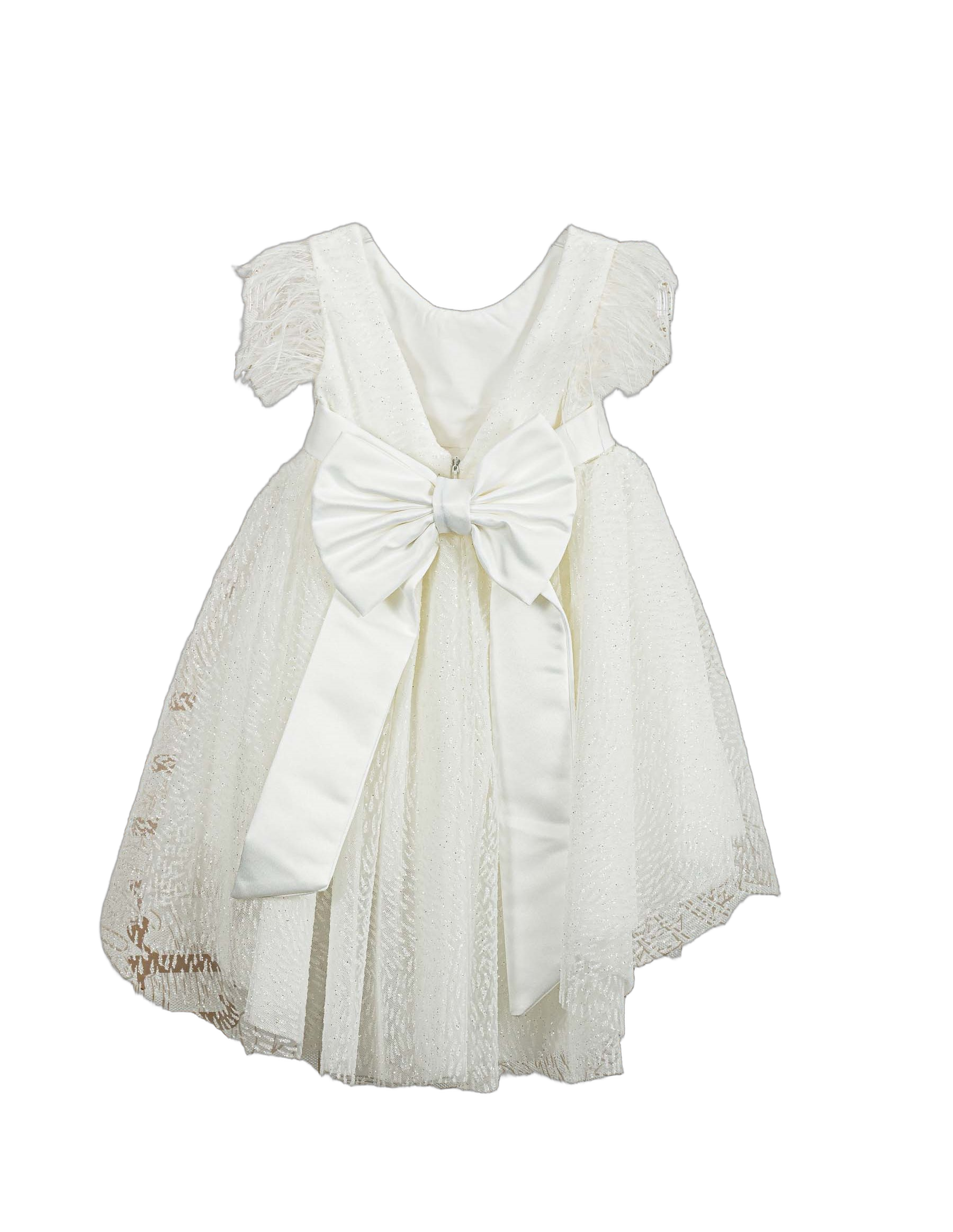 Βαπτιστικό Φόρεμα Πούπουλα Πουά - Λευκό - 2