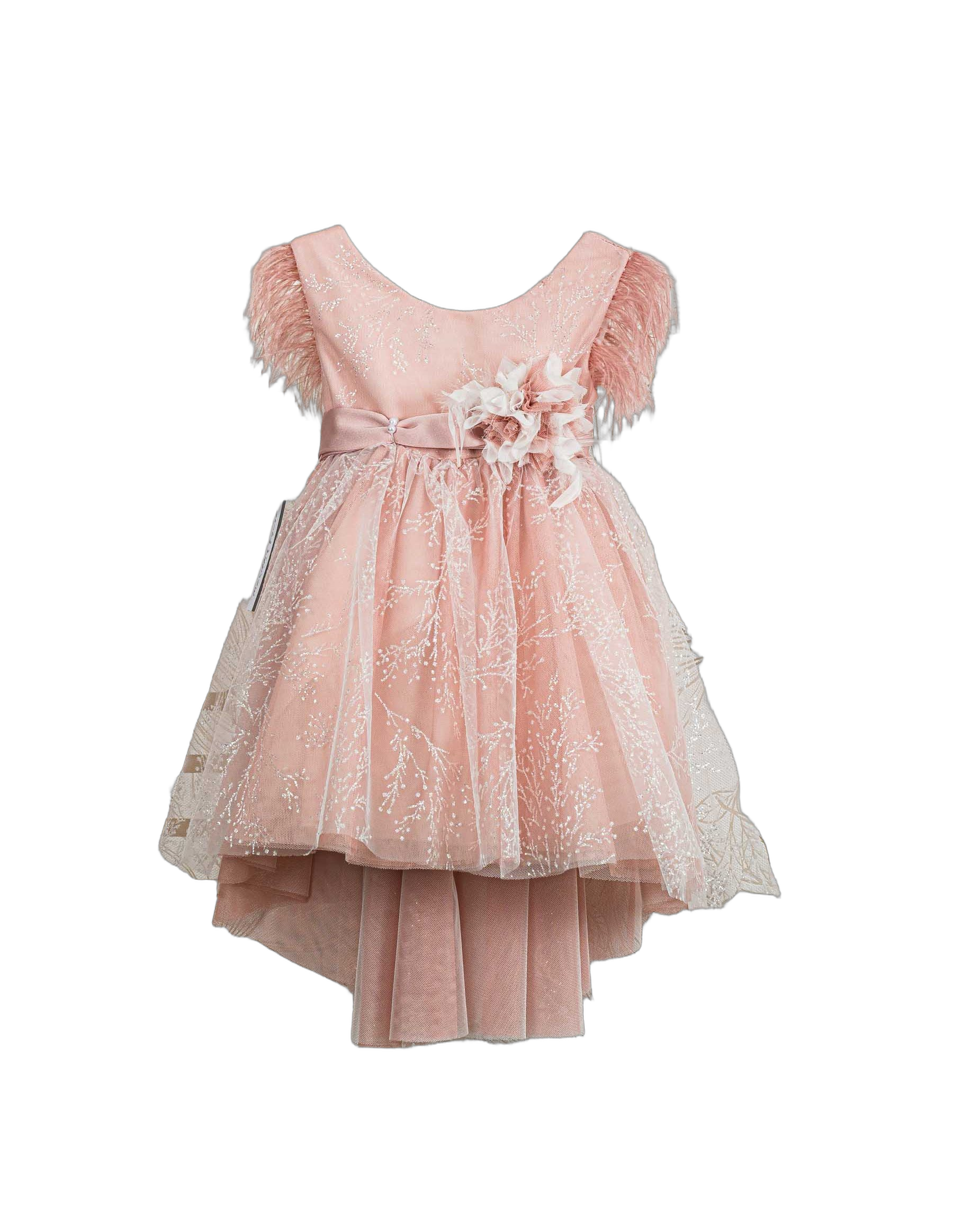 Βαπτιστικό Φόρεμα Πούπουλα Glitter - Ροζ