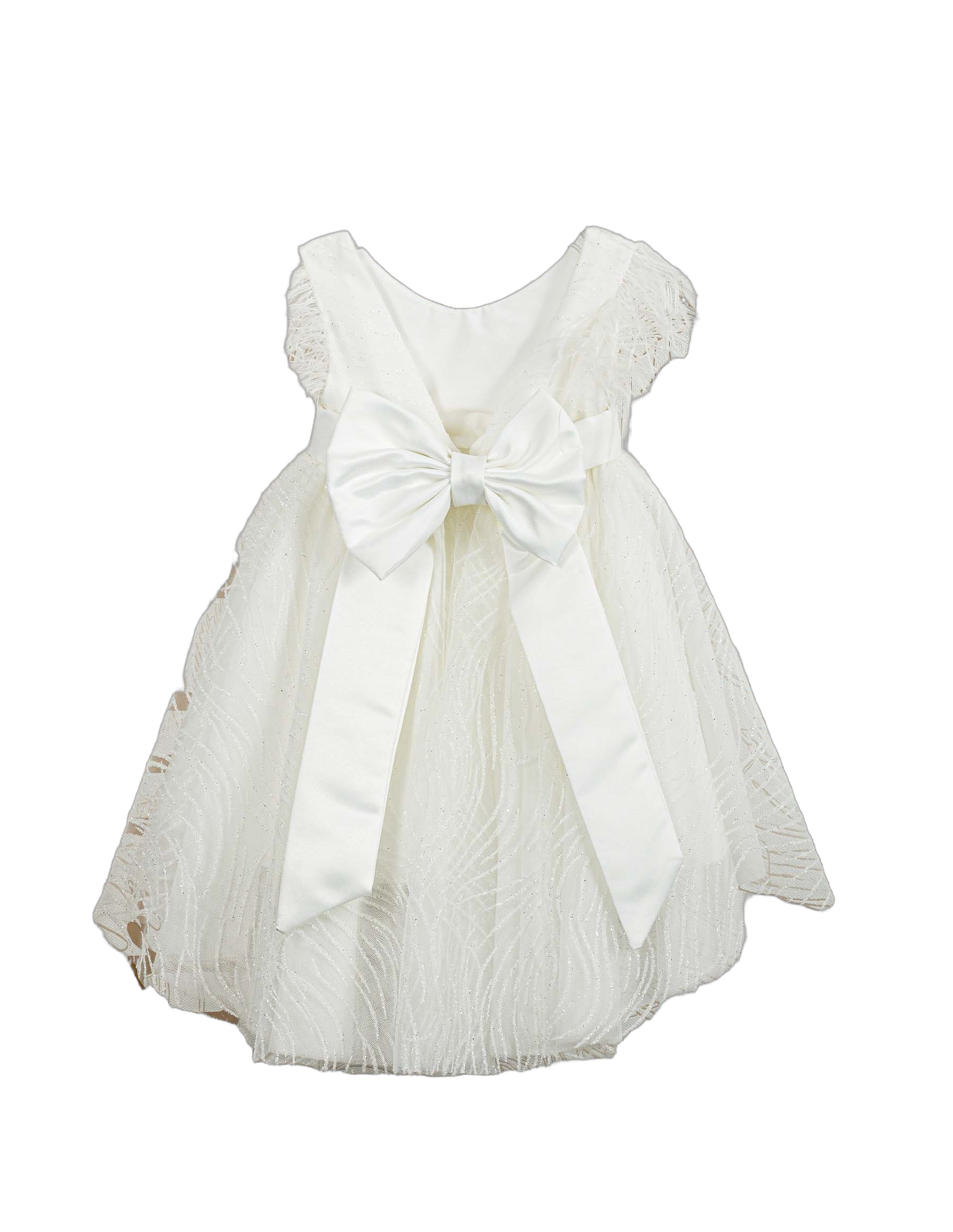 Βαπτιστικό Φόρεμα Ανάγλυφο High-Low - Λευκό - 2