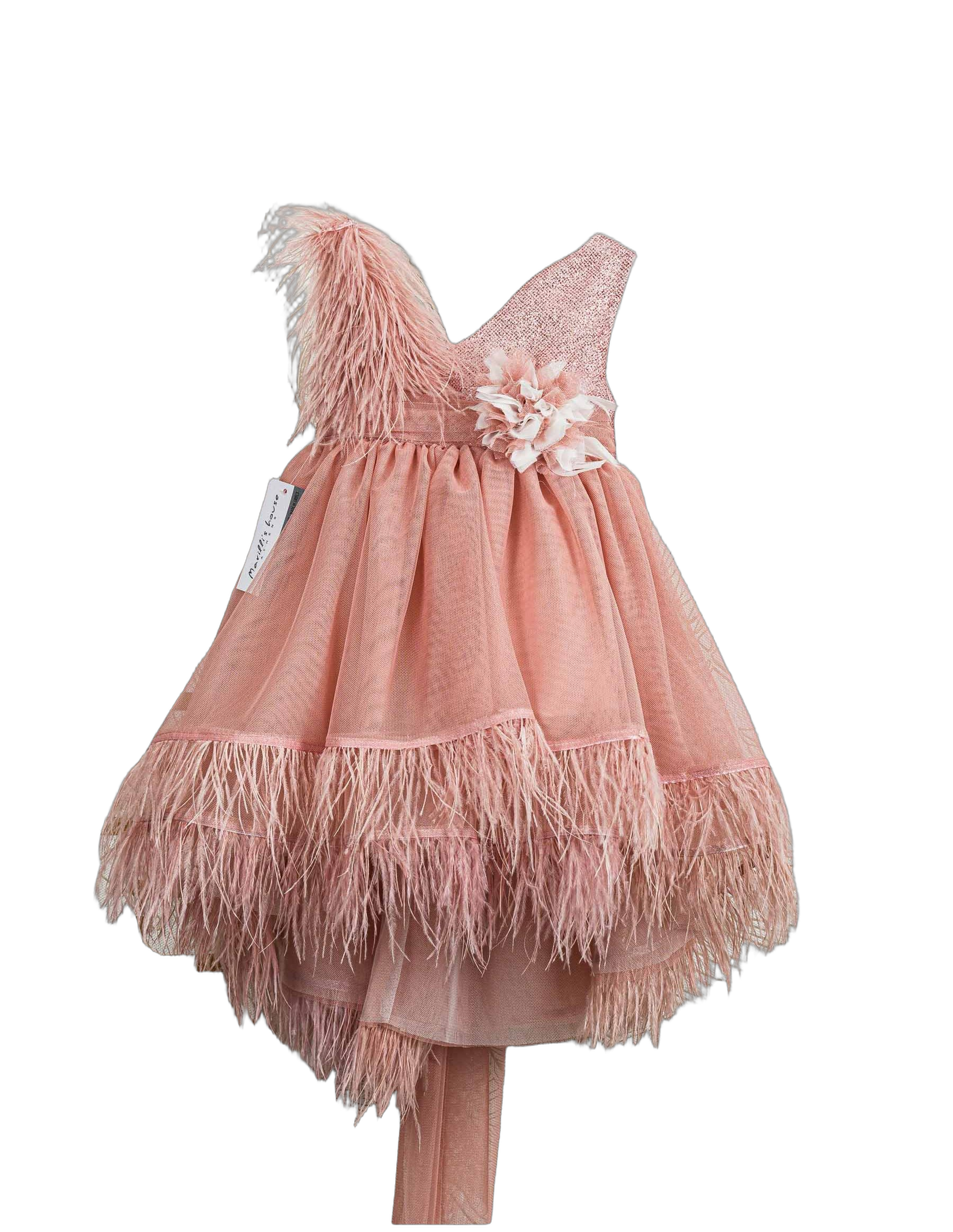 Βαπτιστικό Φόρεμα Πούπουλα Glitter - Ροζ | 2618485