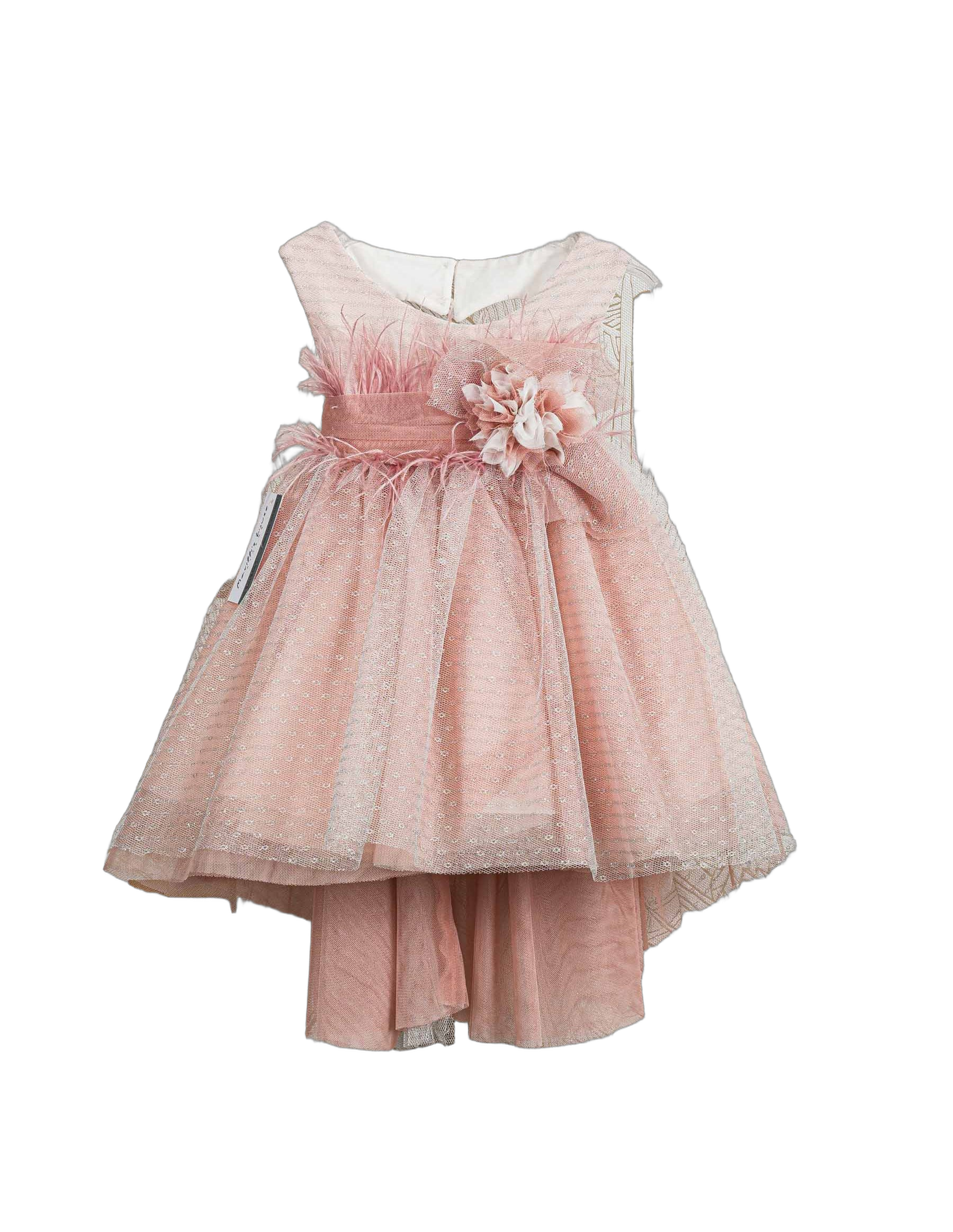 Βαπτιστικό Φόρεμα Πούπουλα Glitter - Ροζ Ρομαντικό