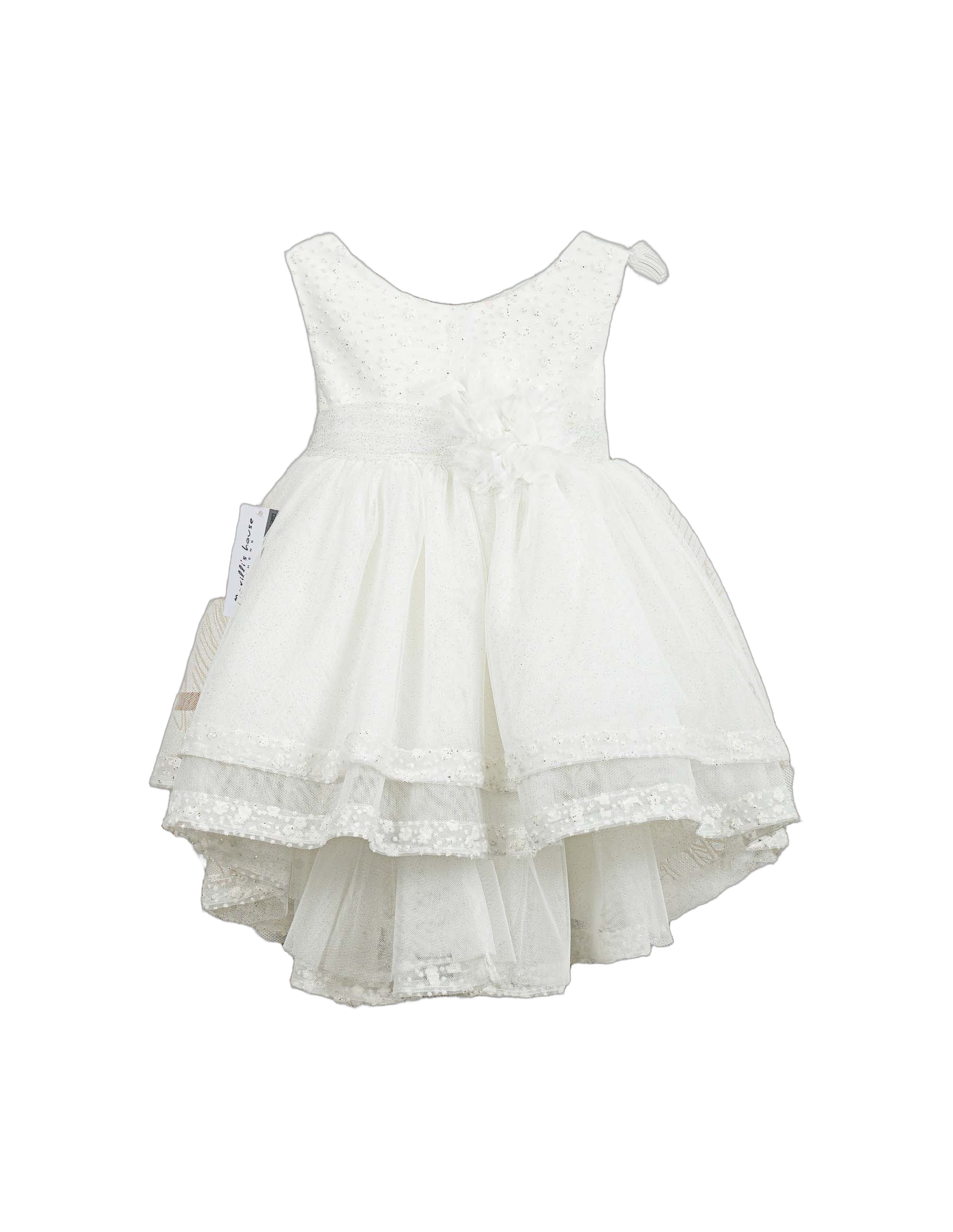 Βαπτιστικό Φόρεμα High-Low Δαντέλα - Λευκό