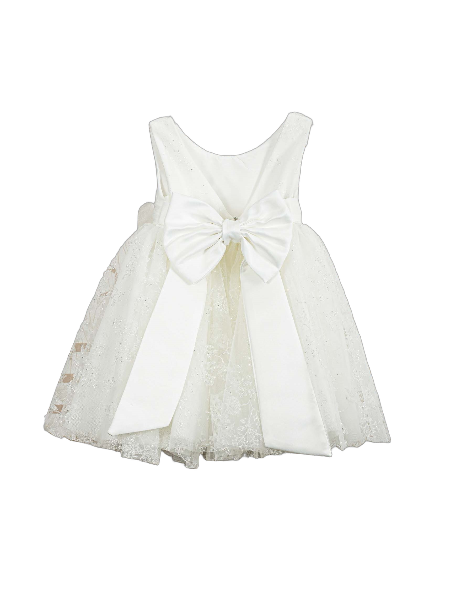 Βαπτιστικό Φόρεμα Δαντέλα Τούλι - Λευκό - 2