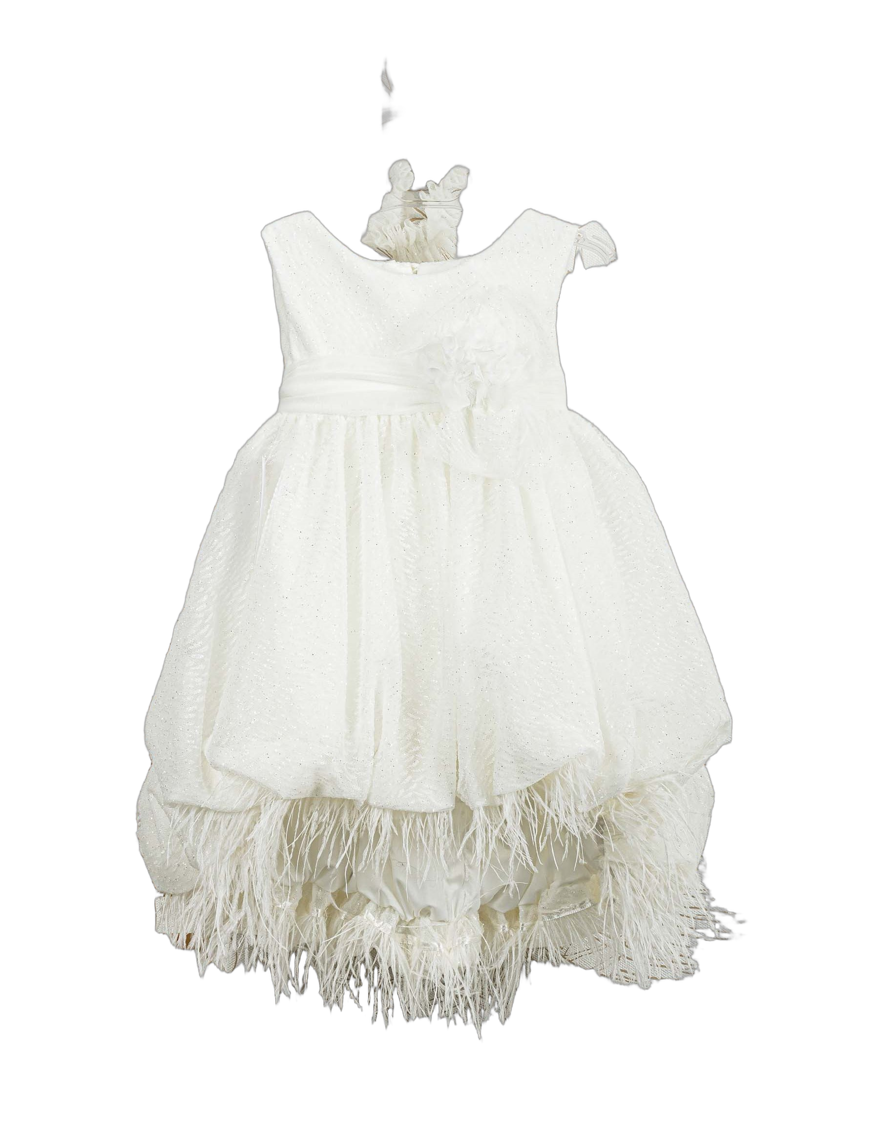 Βαπτιστικό Φόρεμα Πούπουλα Τούλι - Λευκό