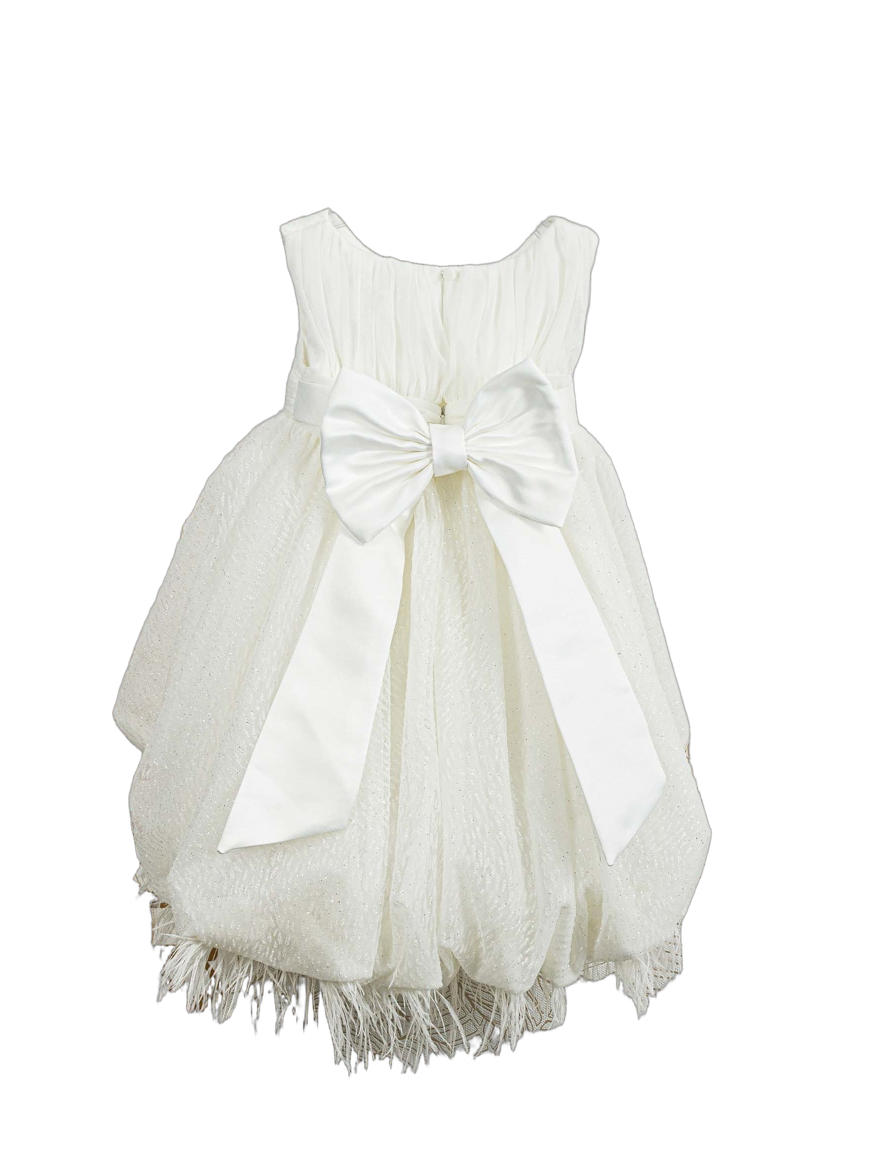 Βαπτιστικό Φόρεμα Πούπουλα Τούλι - Λευκό - 2