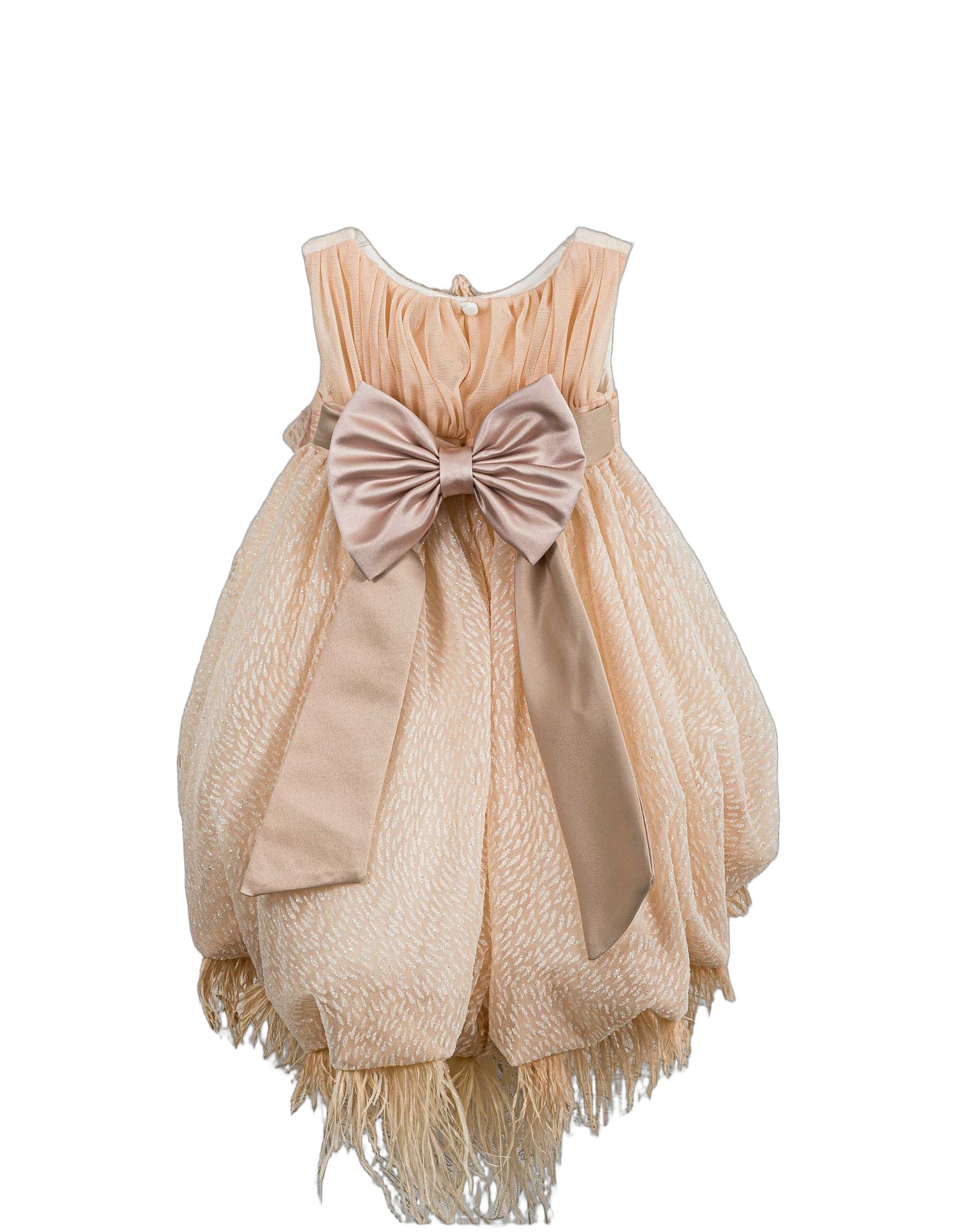 Βαπτιστικό Φόρεμα Πούπουλα Balloon - Σομόν - 2