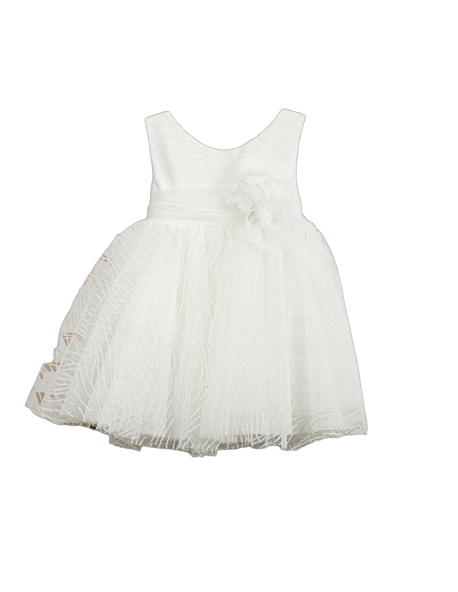 Βαπτιστικό Φόρεμα Ανάγλυφο Τούλι - Λευκό