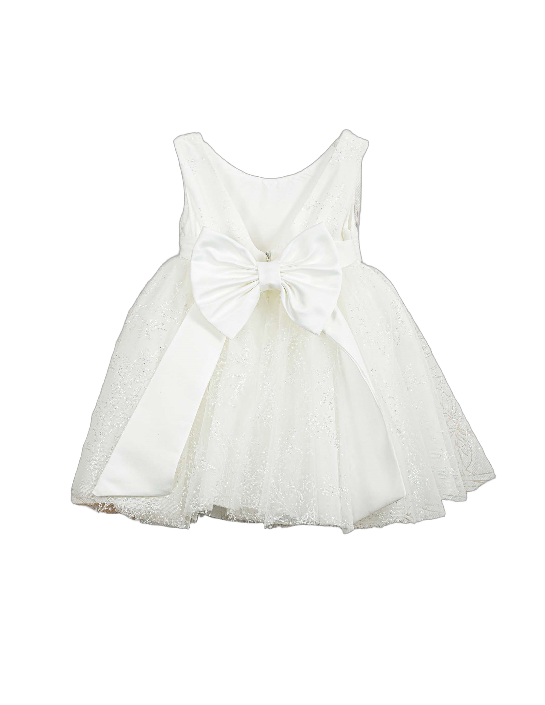 Βαπτιστικό Φόρεμα Glitter Πουά - Λευκό - 2