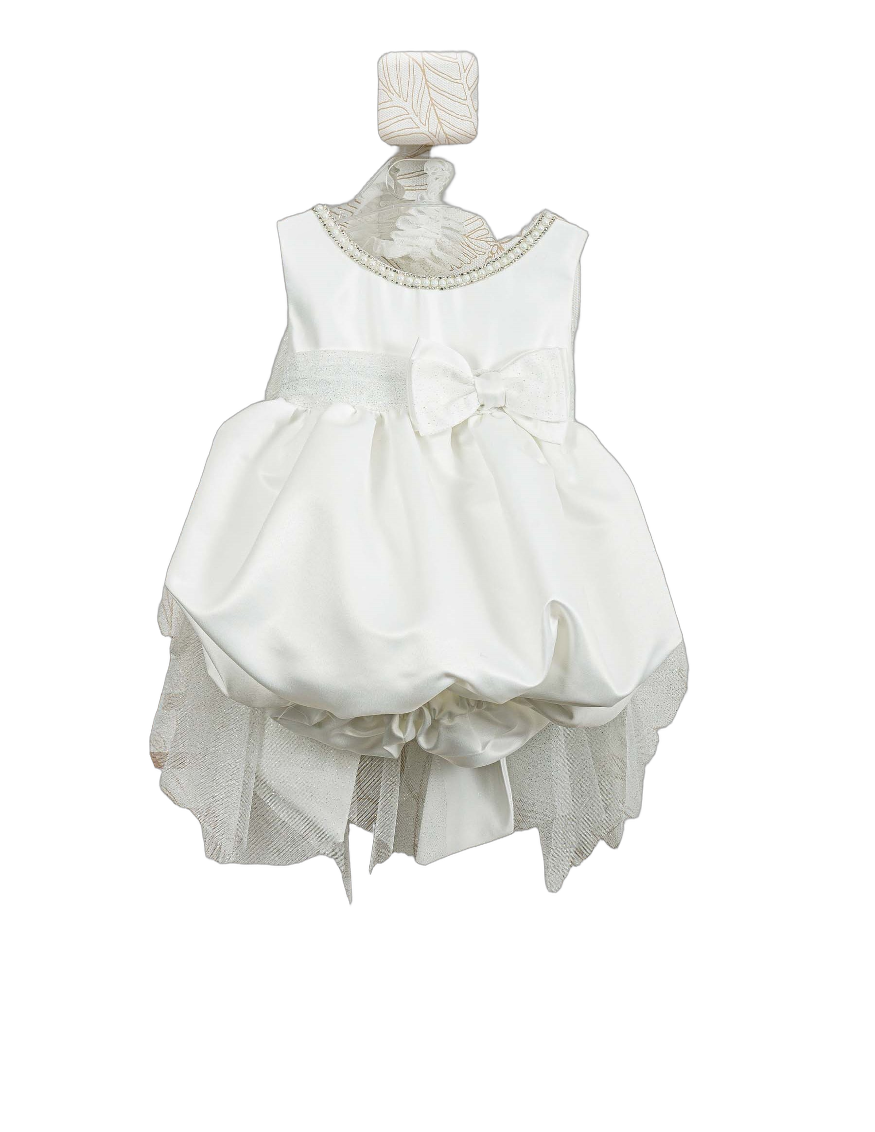 Βαπτιστικό Φόρεμα Balloon Τούλι - Λευκό