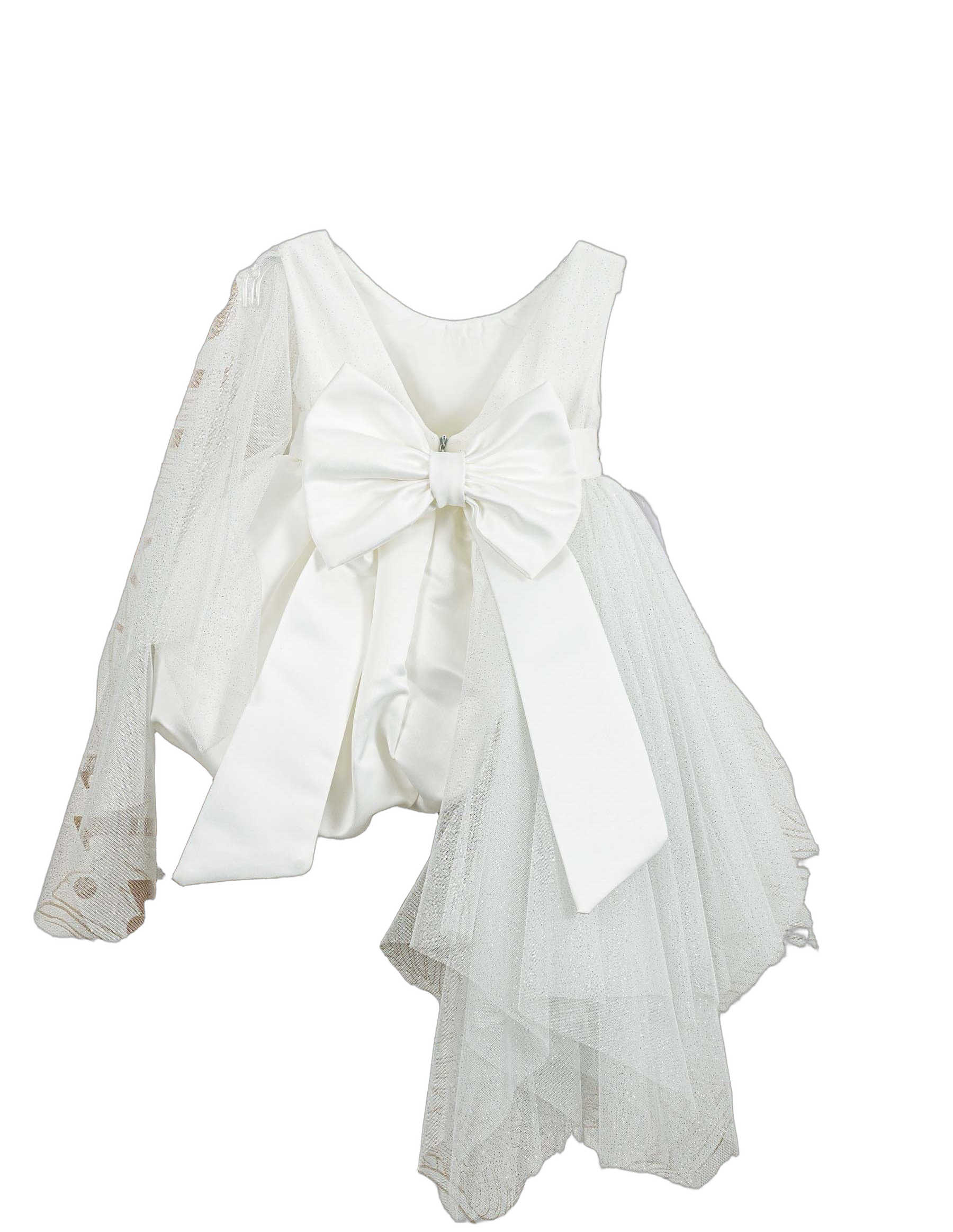 Βαπτιστικό Φόρεμα Ανάγλυφο Ασύμμετρο - Λευκό - 2