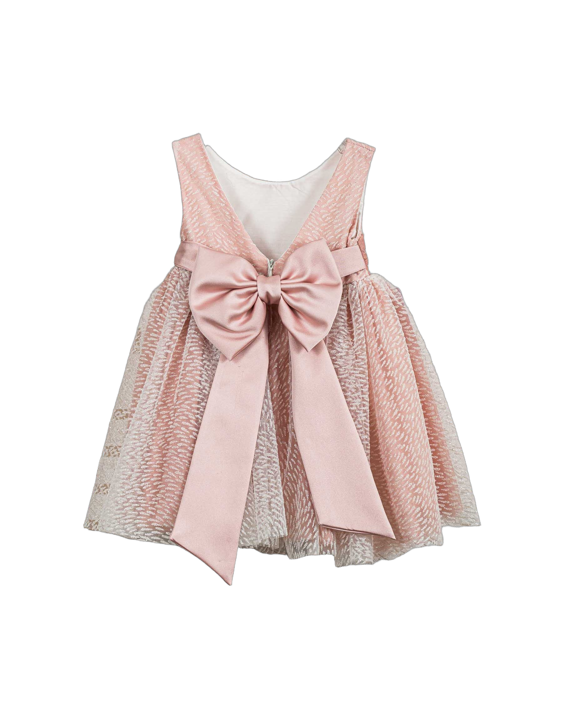 Βαπτιστικό Φόρεμα Ανάγλυφο Σατέν - Ροζ - 2